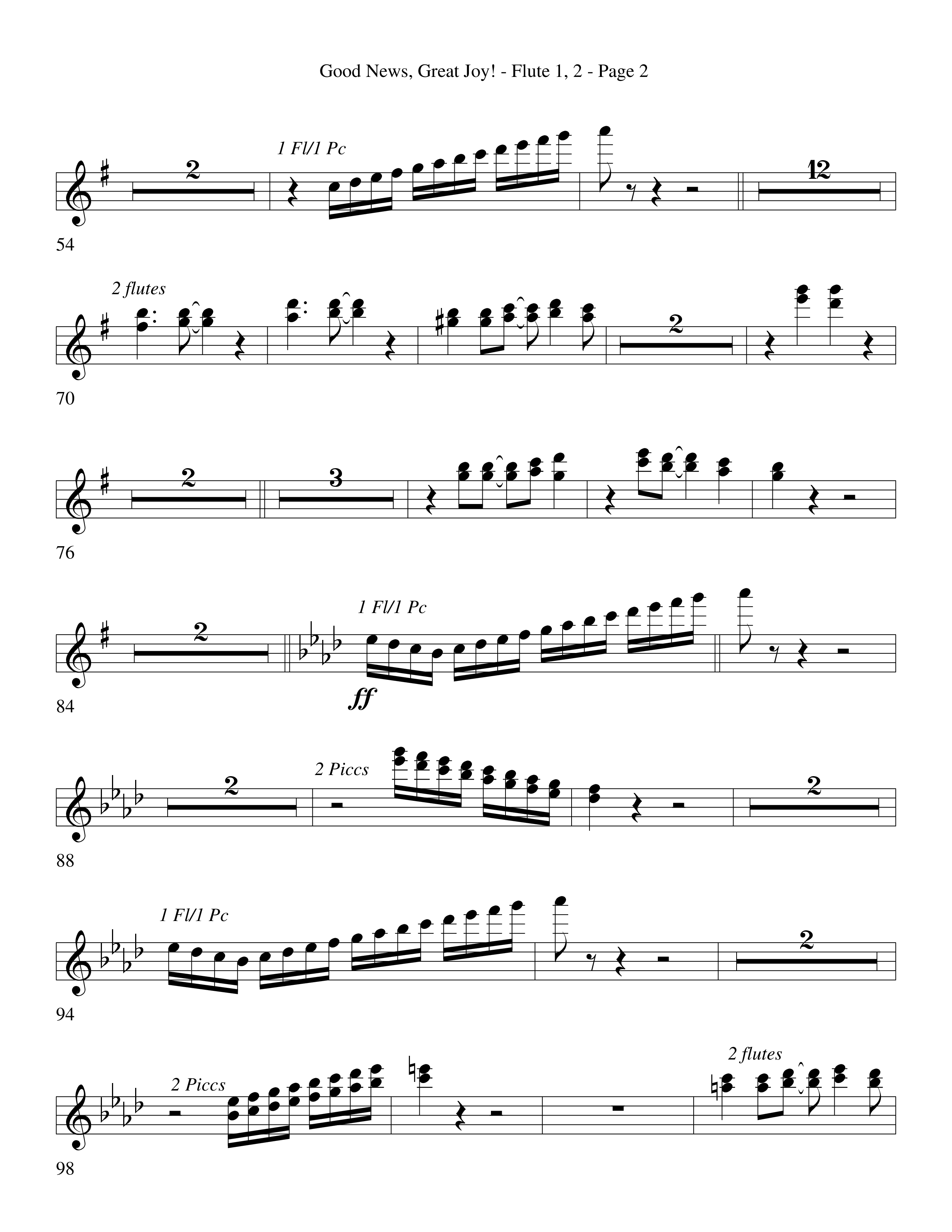 Good News Great Joy (Choral Anthem SATB) Flute 1/2 (Word Music Choral / Arr. David Clydesdale)