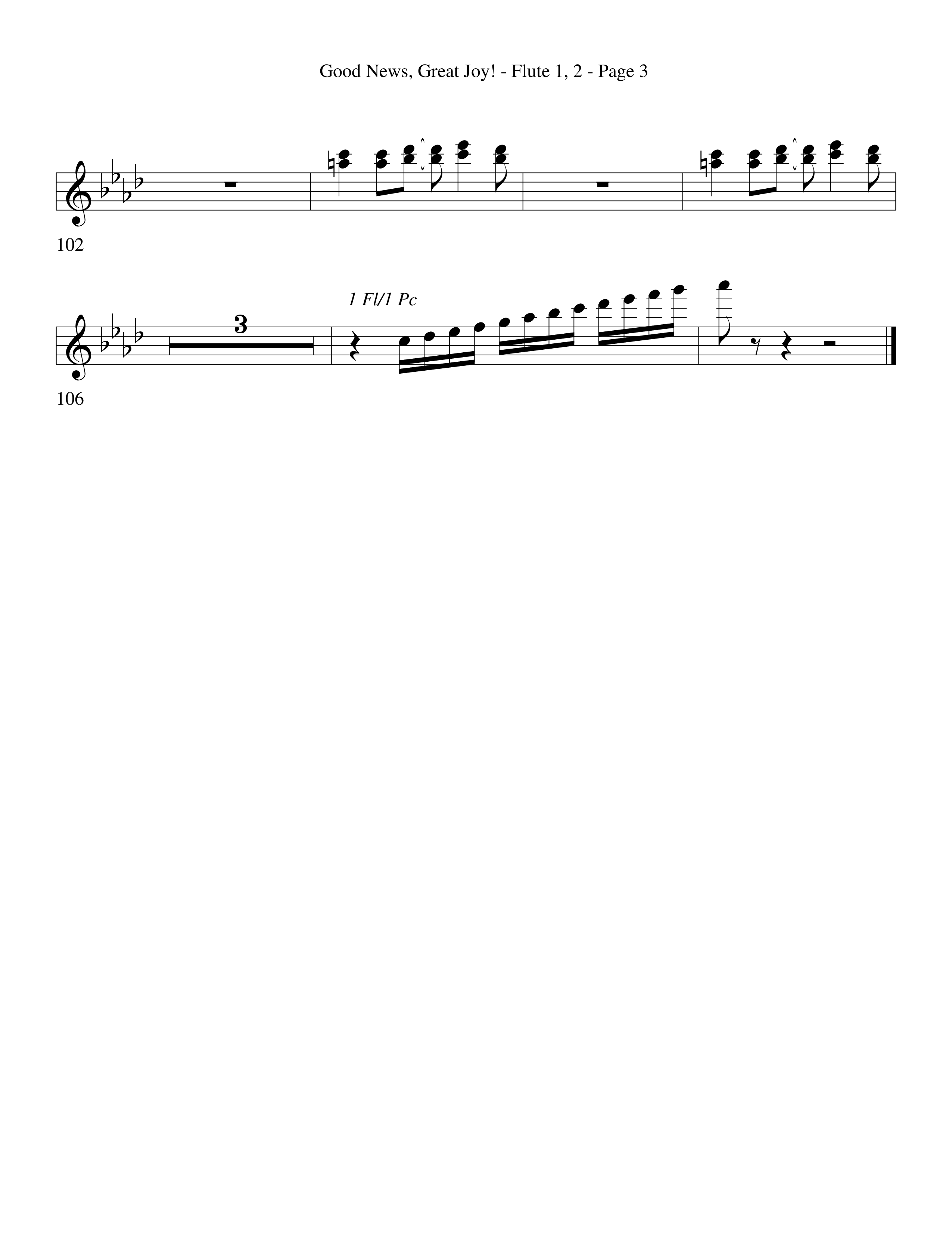 Good News Great Joy (Choral Anthem SATB) Flute 1/2 (Word Music Choral / Arr. David Clydesdale)