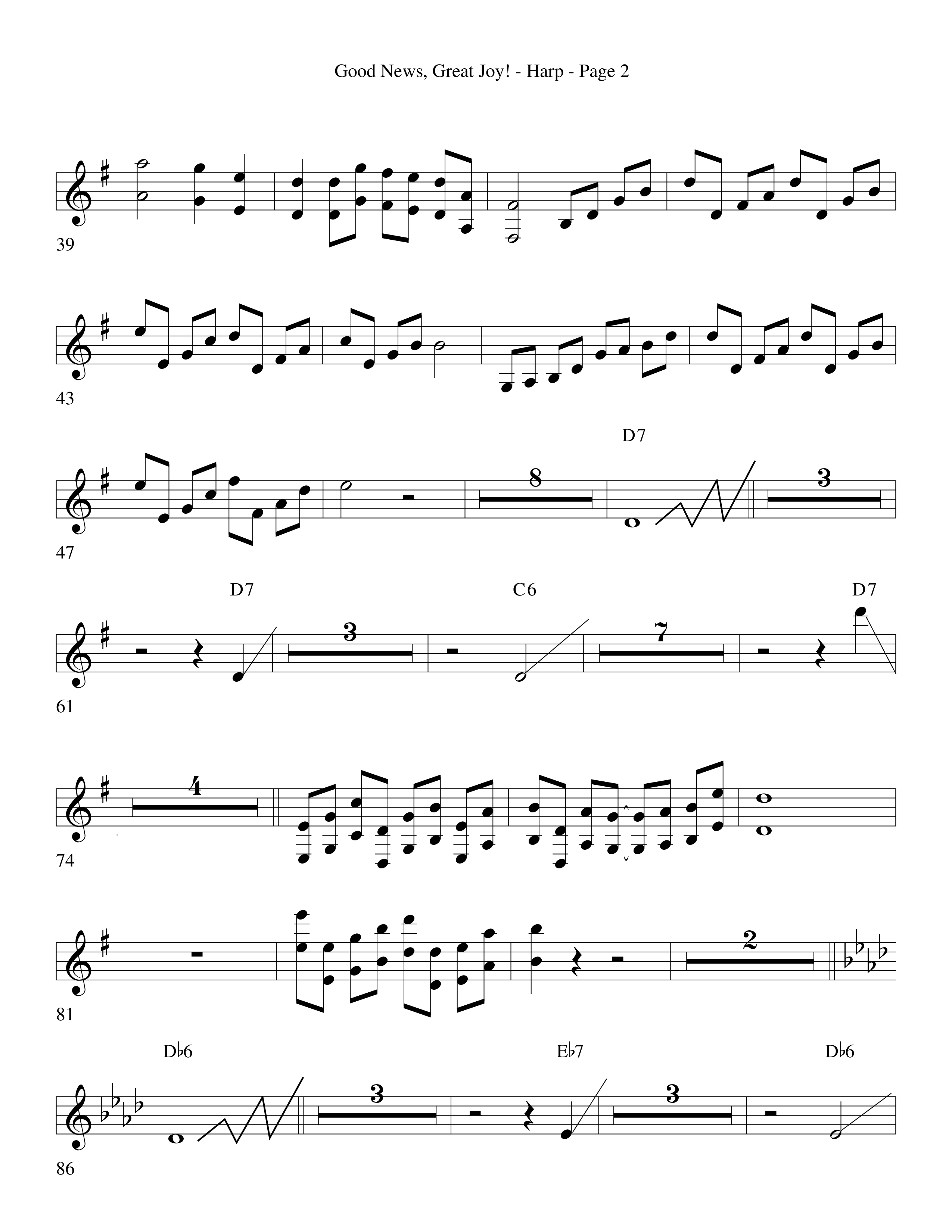 Good News Great Joy (Choral Anthem SATB) Harp (Word Music Choral / Arr. David Clydesdale)