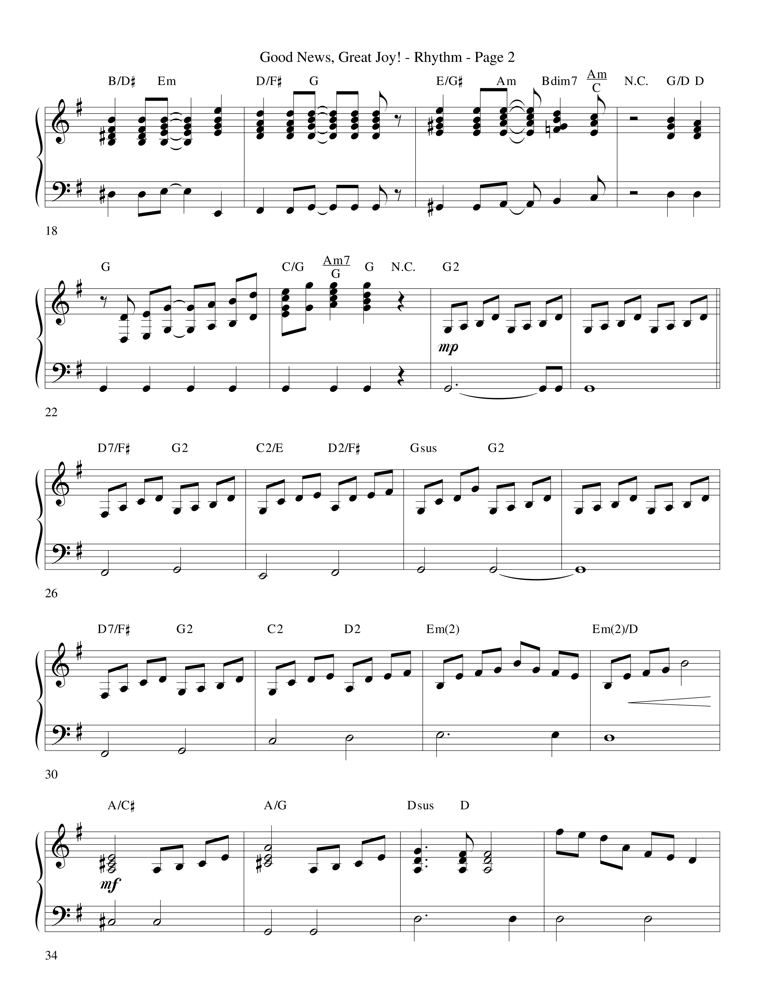 Good News Great Joy (Choral Anthem SATB) Rhythm Chart (Word Music Choral / Arr. David Clydesdale)