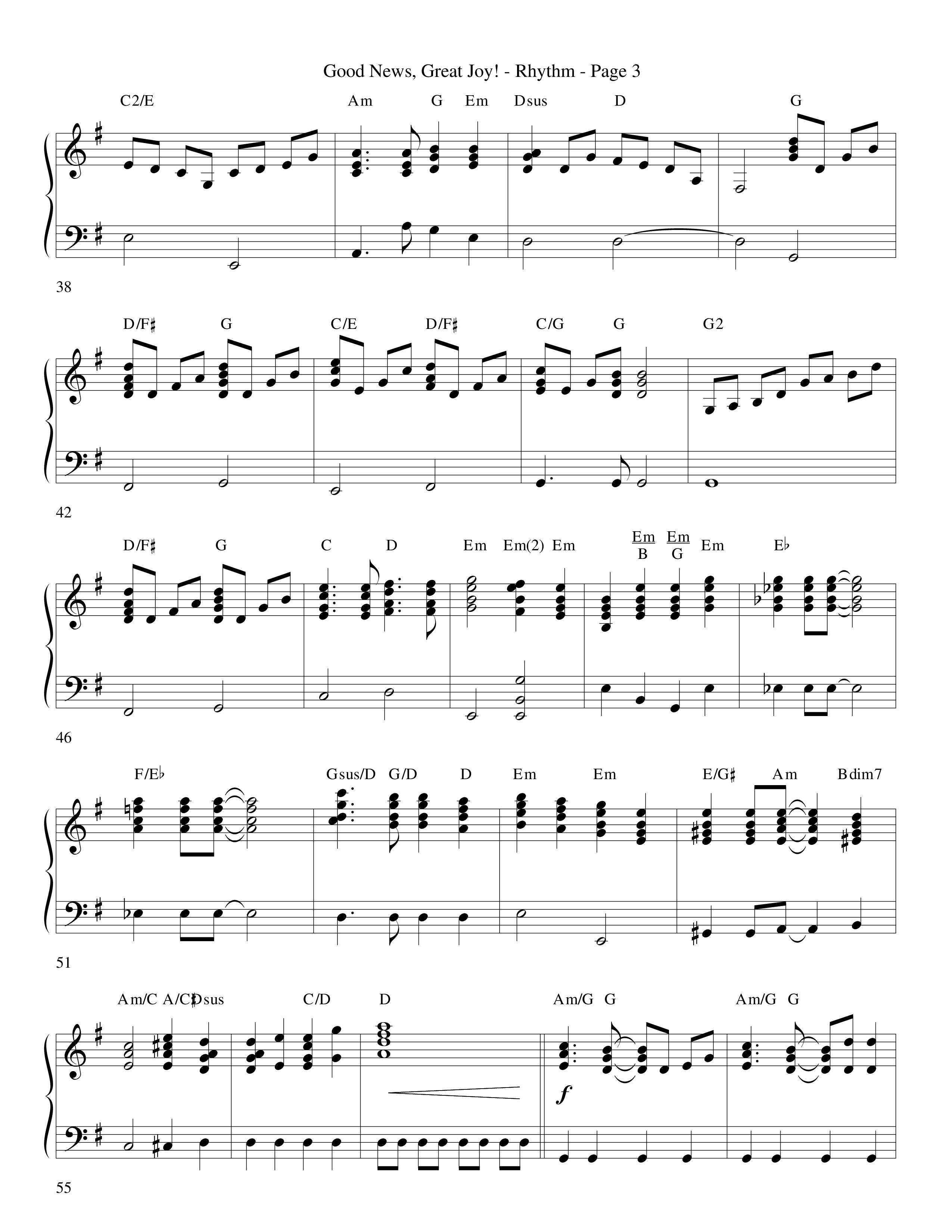 Good News Great Joy (Choral Anthem SATB) Rhythm Chart (Word Music Choral / Arr. David Clydesdale)