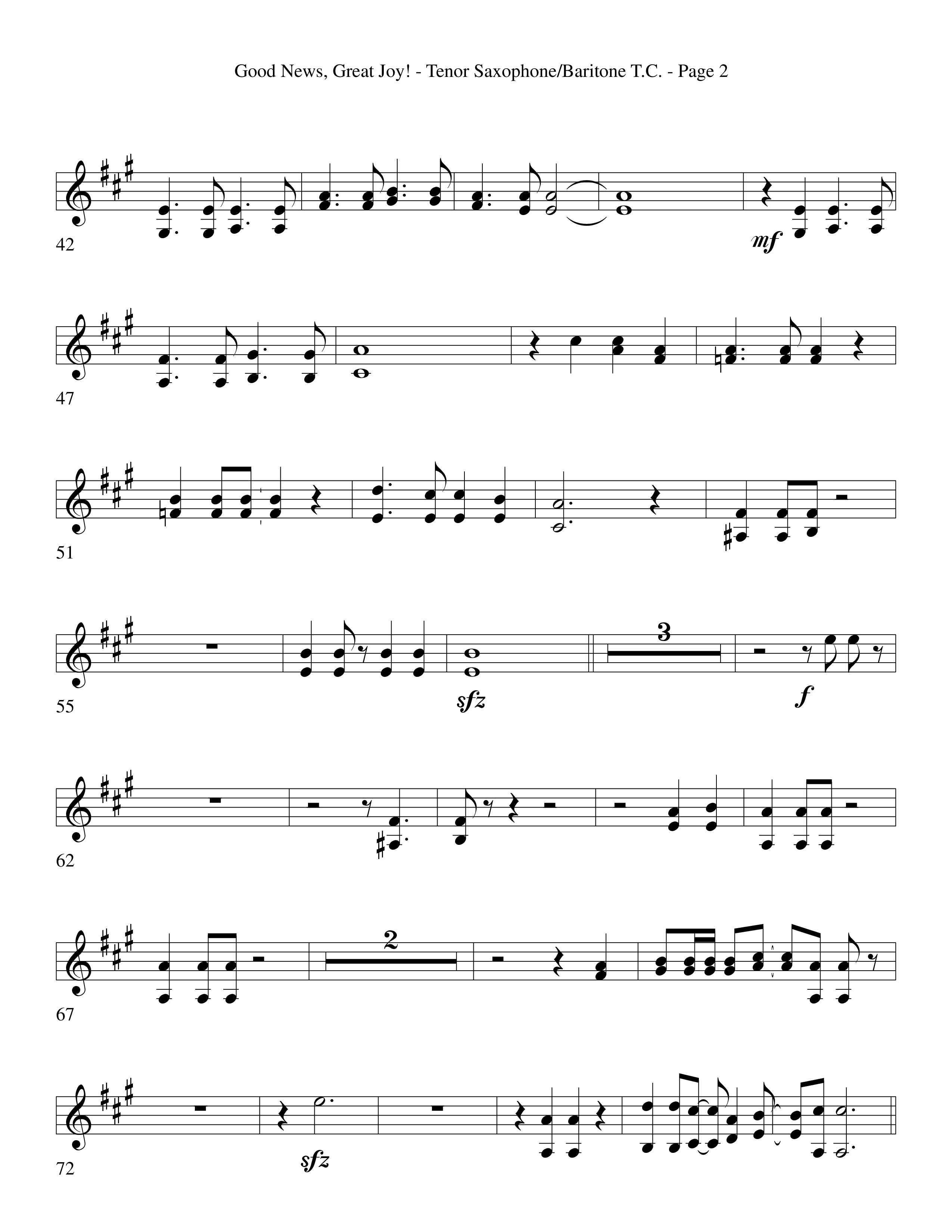Good News Great Joy (Choral Anthem SATB) Tenor Sax/Baritone T.C. (Word Music Choral / Arr. David Clydesdale)