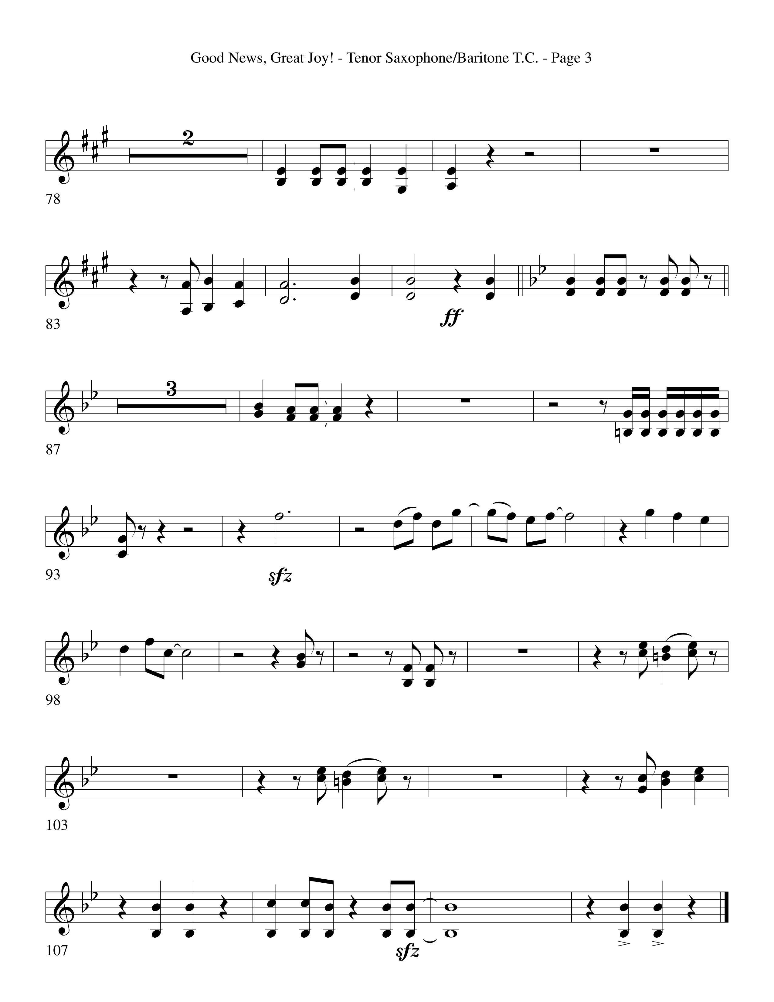 Good News Great Joy (Choral Anthem SATB) Tenor Sax/Baritone T.C. (Word Music Choral / Arr. David Clydesdale)