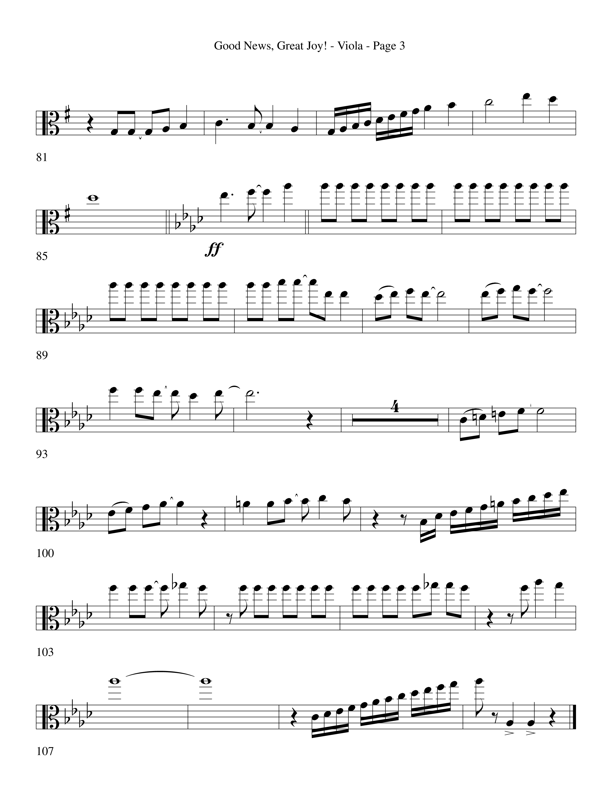 Good News Great Joy (Choral Anthem SATB) Viola (Word Music Choral / Arr. David Clydesdale)
