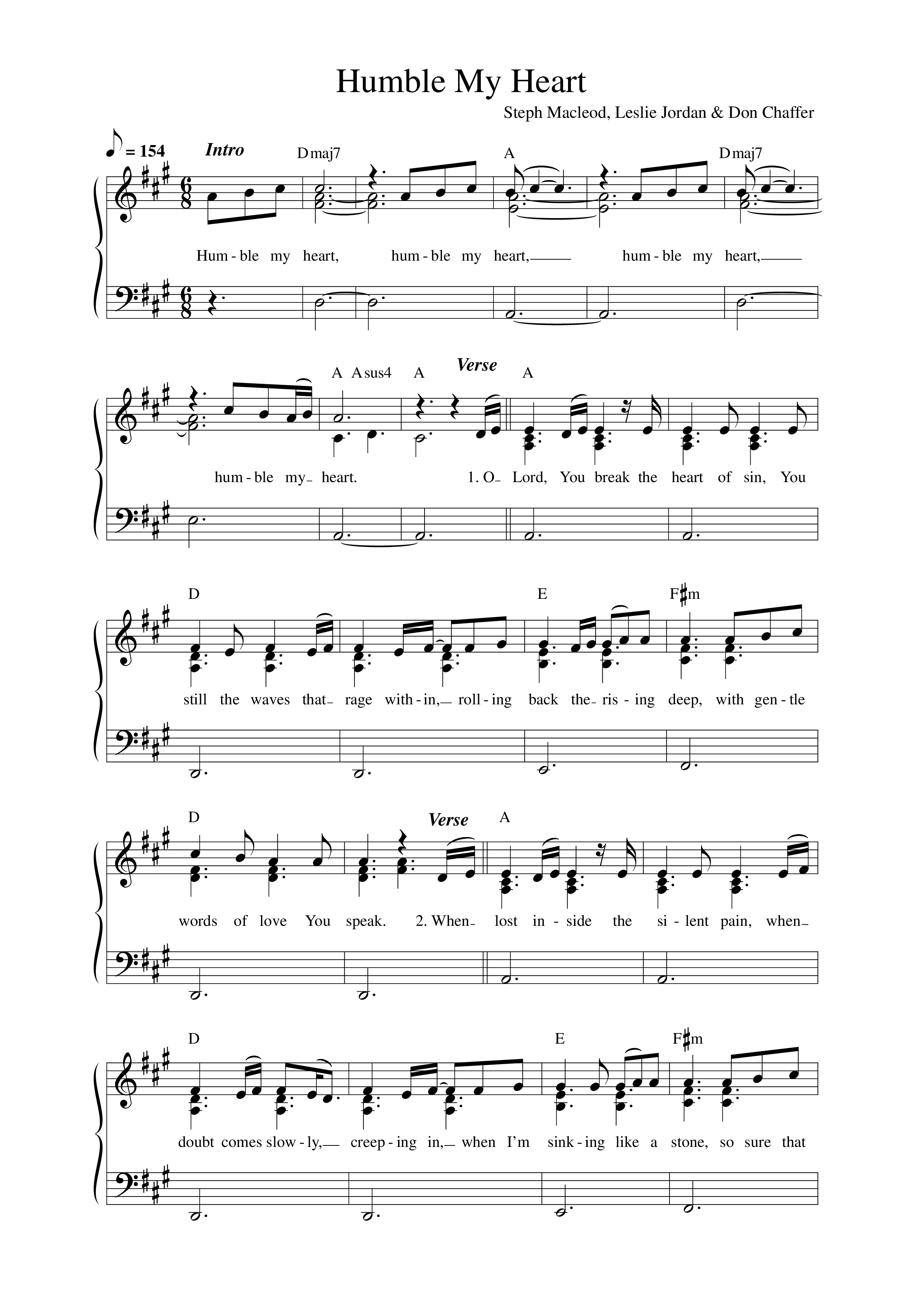 Humble My Heart Lead Sheet Melody (Steph Macleod)