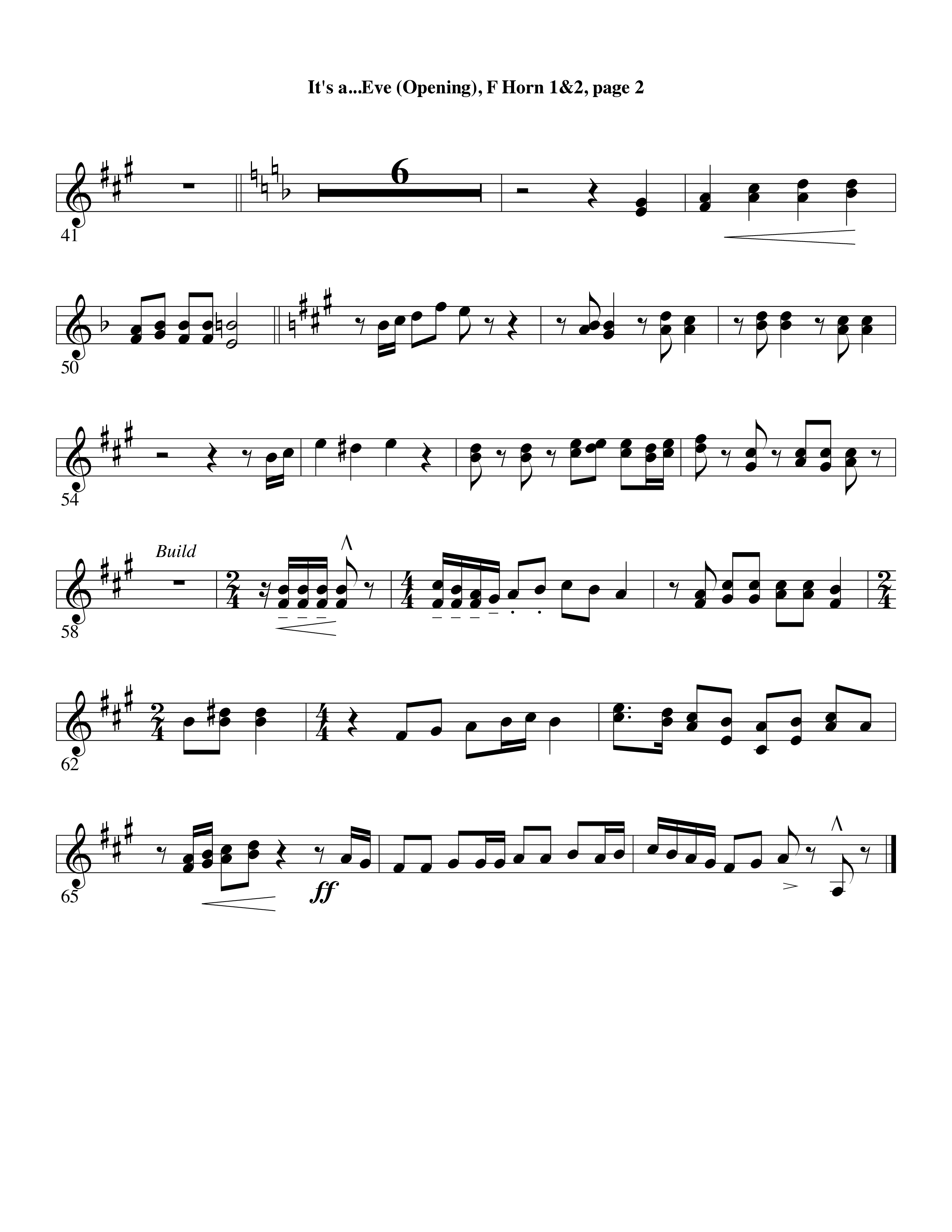 It's A Very Merry Christmas Eve (Choral Anthem SATB) French Horn 1/2 (Word Music Choral / Arr. David Clydesdale)