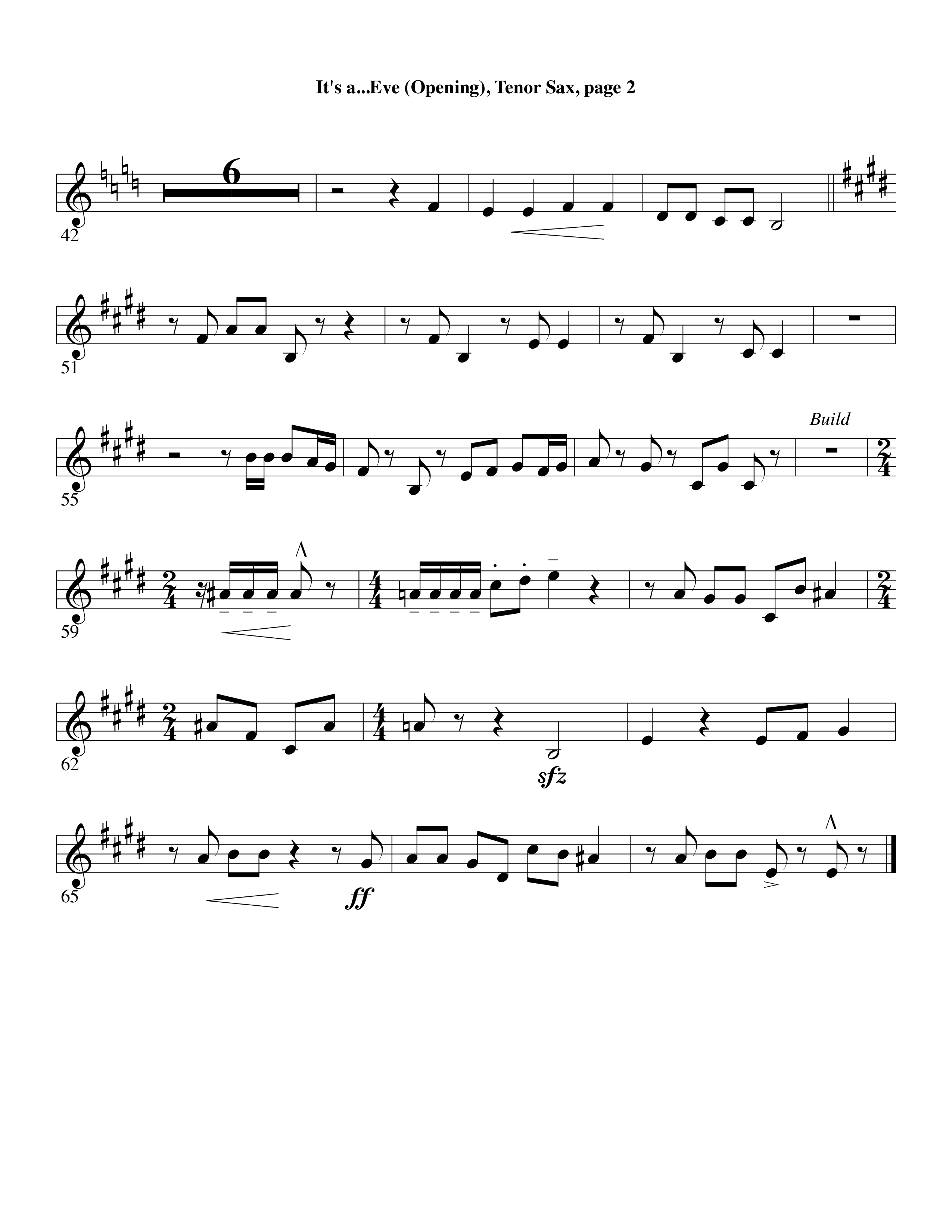 It's A Very Merry Christmas Eve (Choral Anthem SATB) Tenor Sax 1 (Word Music Choral / Arr. David Clydesdale)