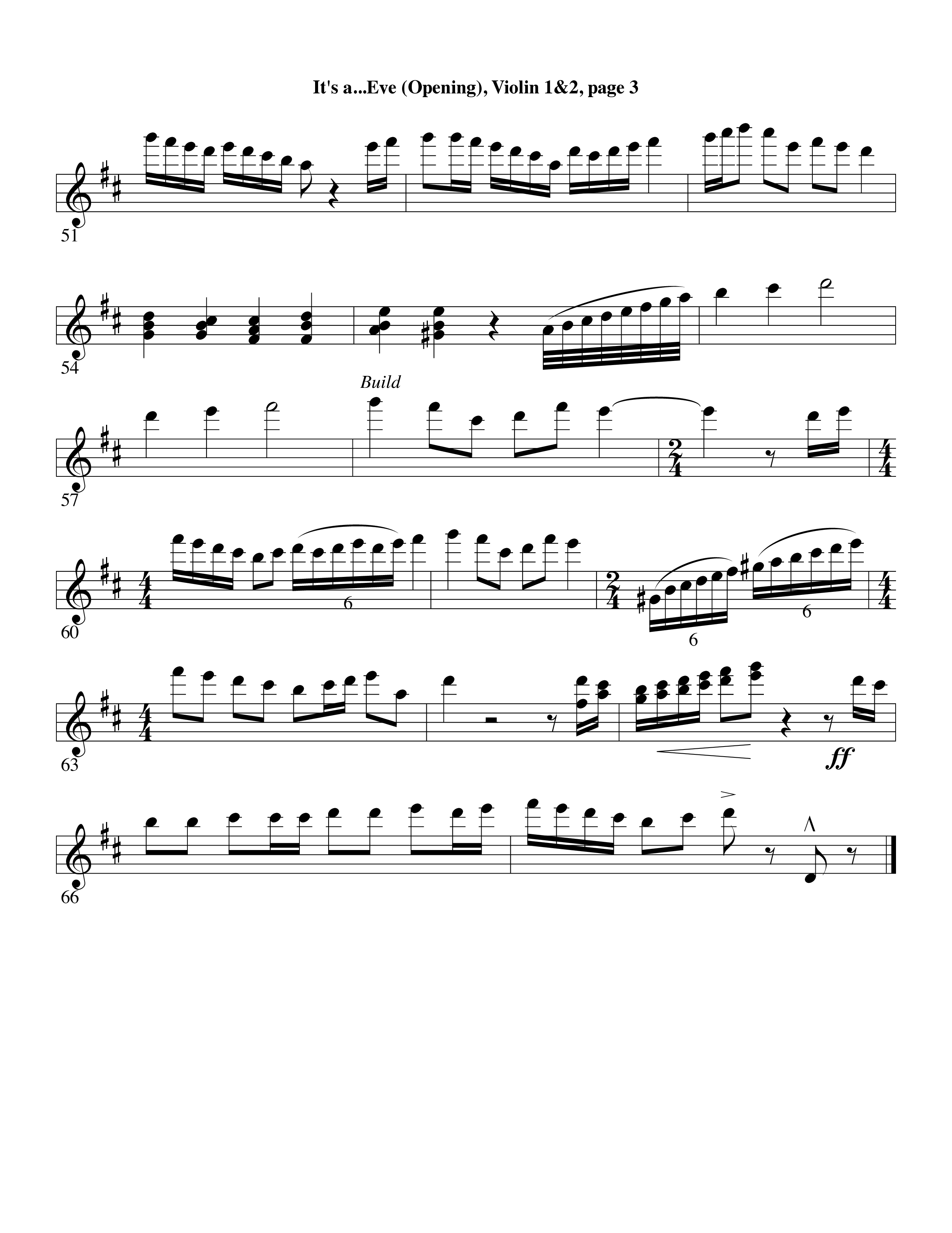 It's A Very Merry Christmas Eve (Choral Anthem SATB) Violin 1/2 (Word Music Choral / Arr. David Clydesdale)