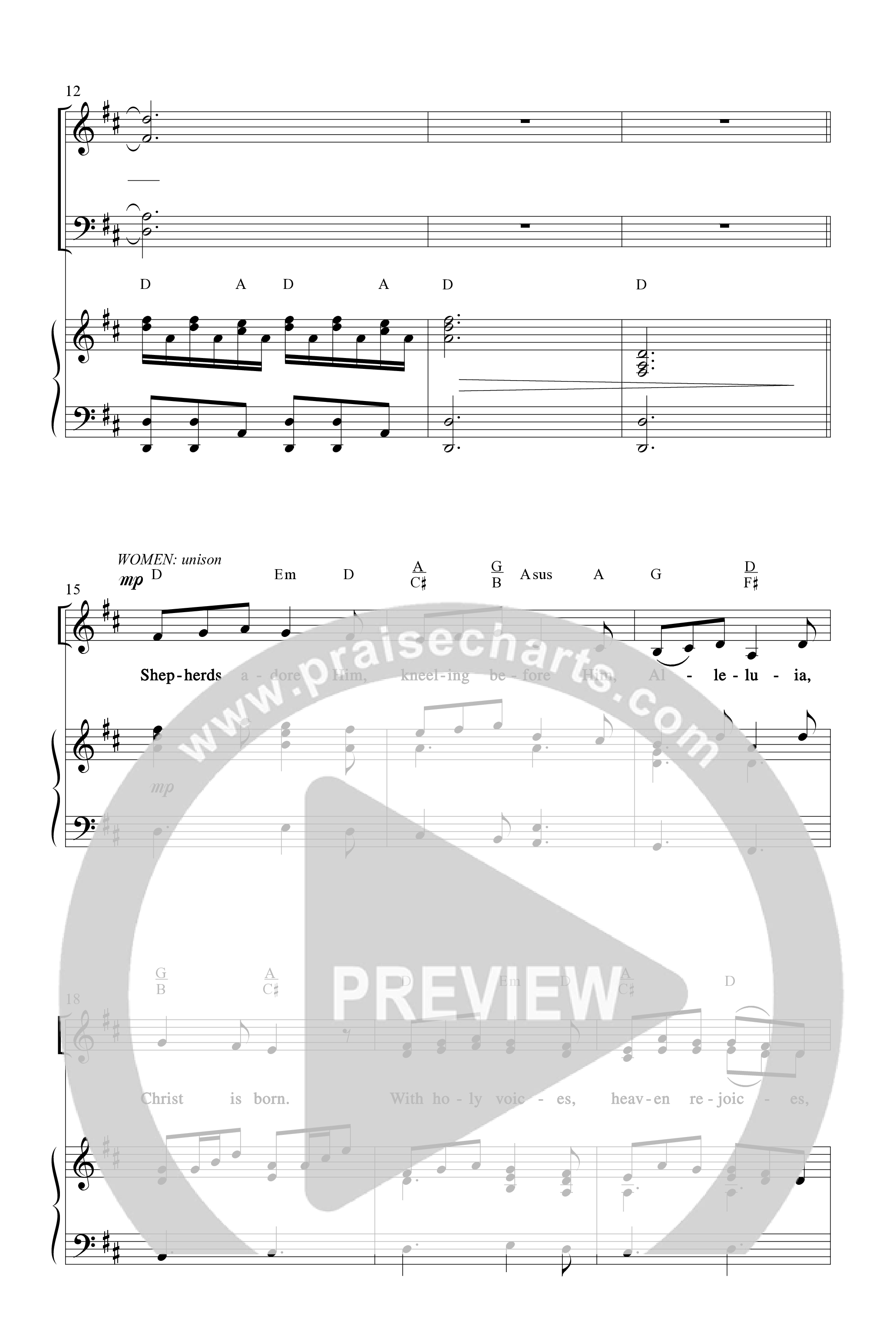 Alleluia Christ Is Born (Choral Anthem SATB) Anthem (SATB/Piano) (Word Music Choral / Arr. Dave Williamson)