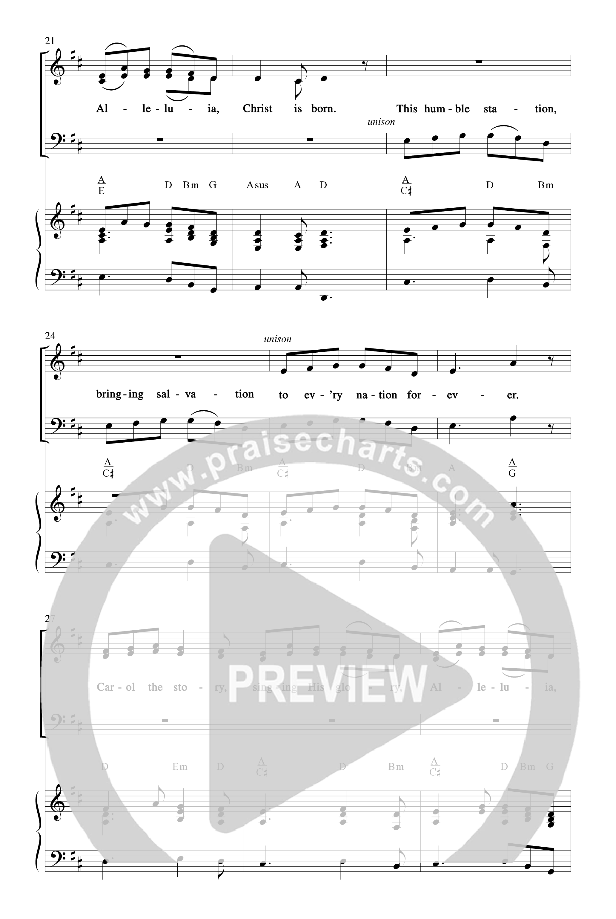 Alleluia Christ Is Born (Choral Anthem SATB) Anthem (SATB/Piano) (Word Music Choral / Arr. Dave Williamson)