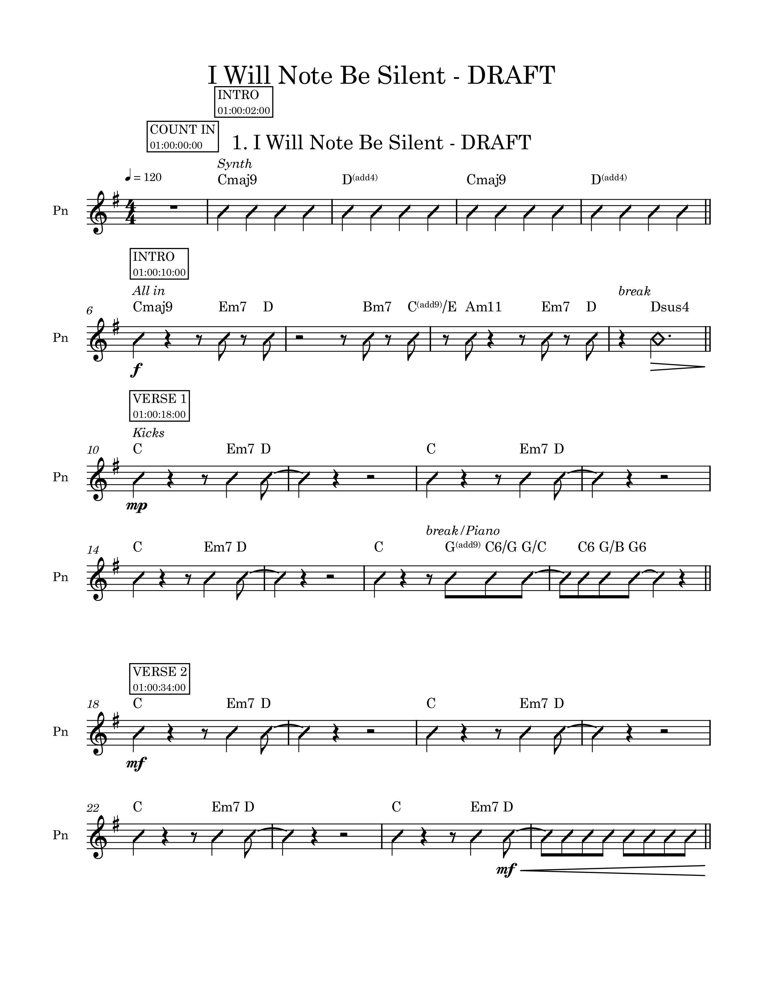 Not Be Silent Rhythm Chart (Covenant Worship)