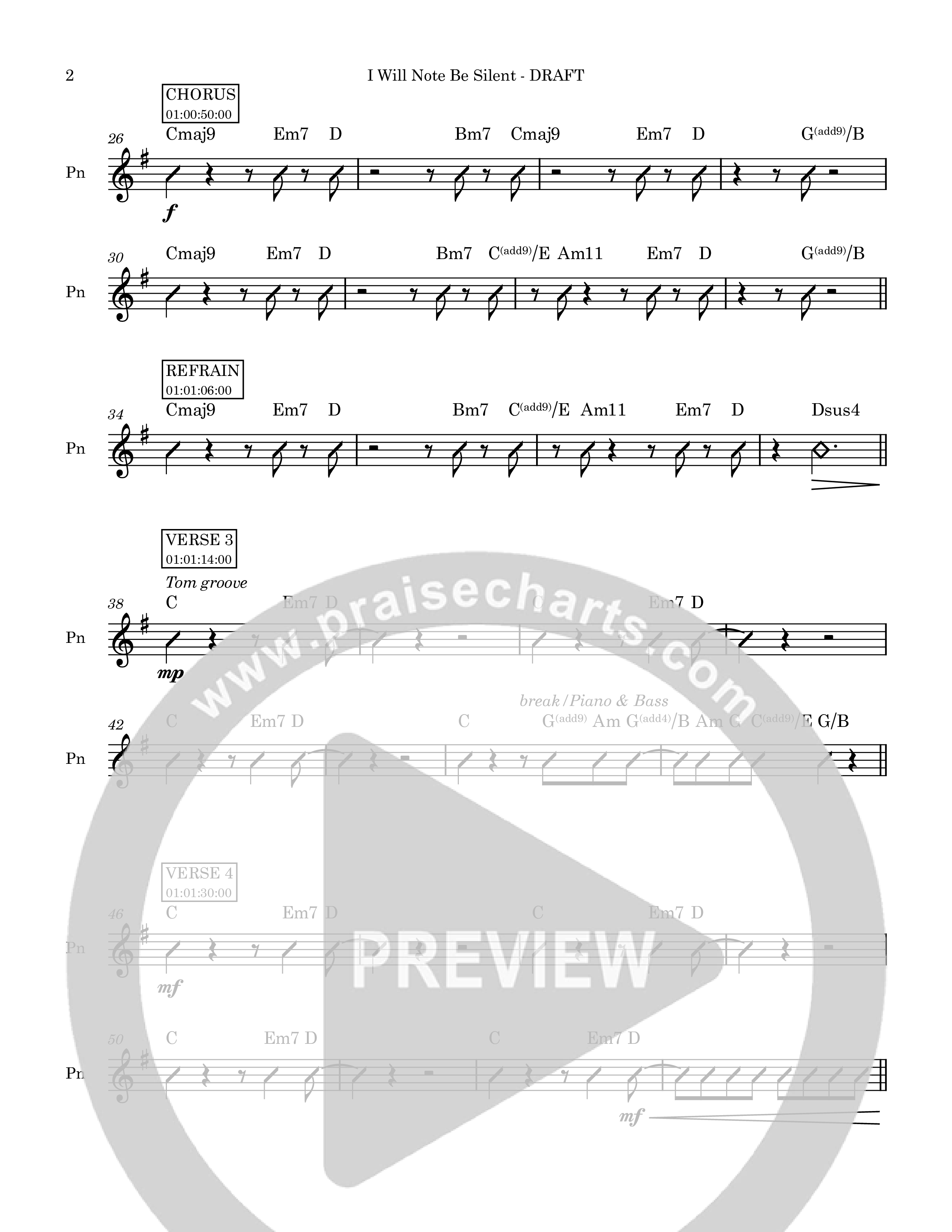 Not Be Silent Rhythm Chart (Covenant Worship)