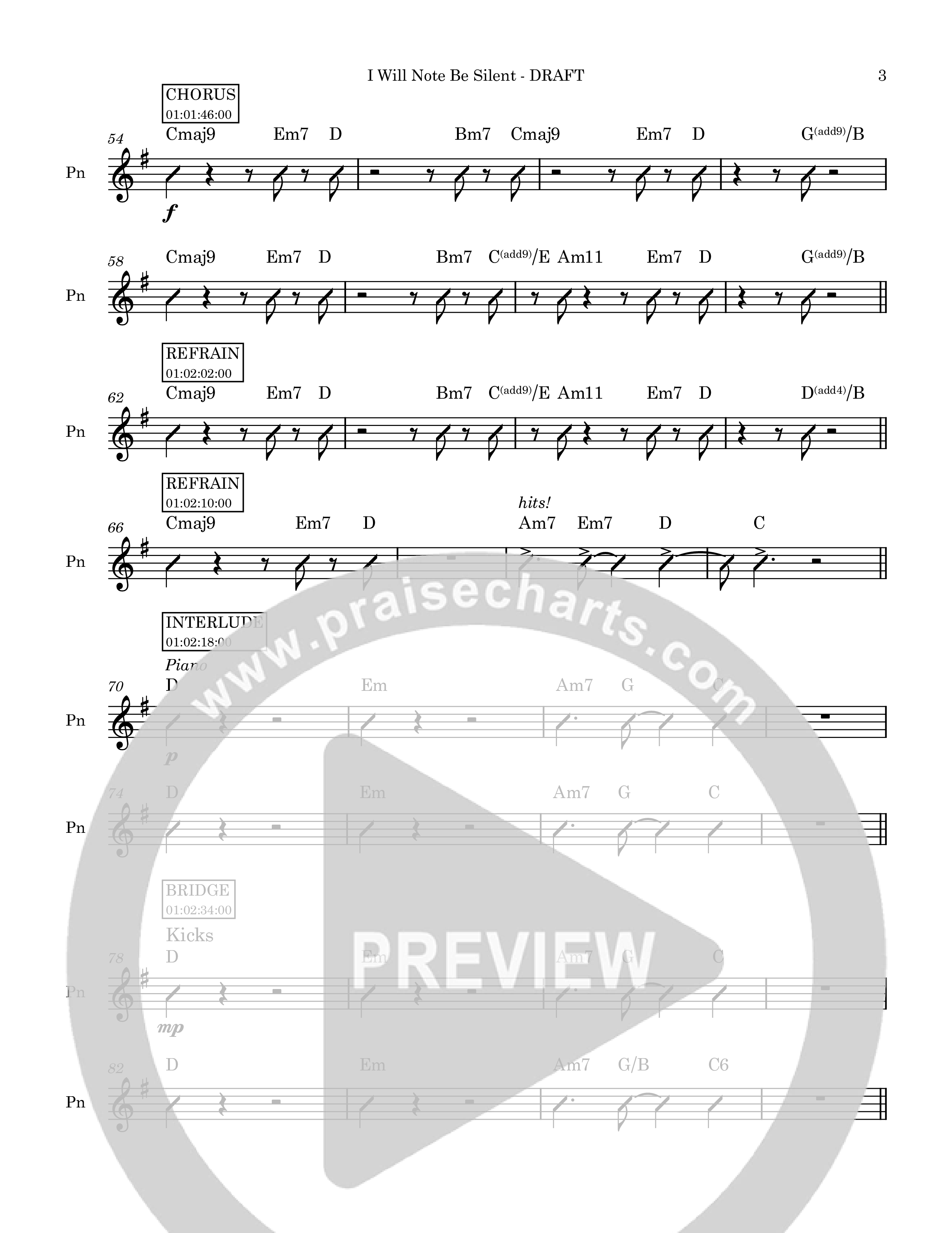 Not Be Silent Rhythm Chart (Covenant Worship)