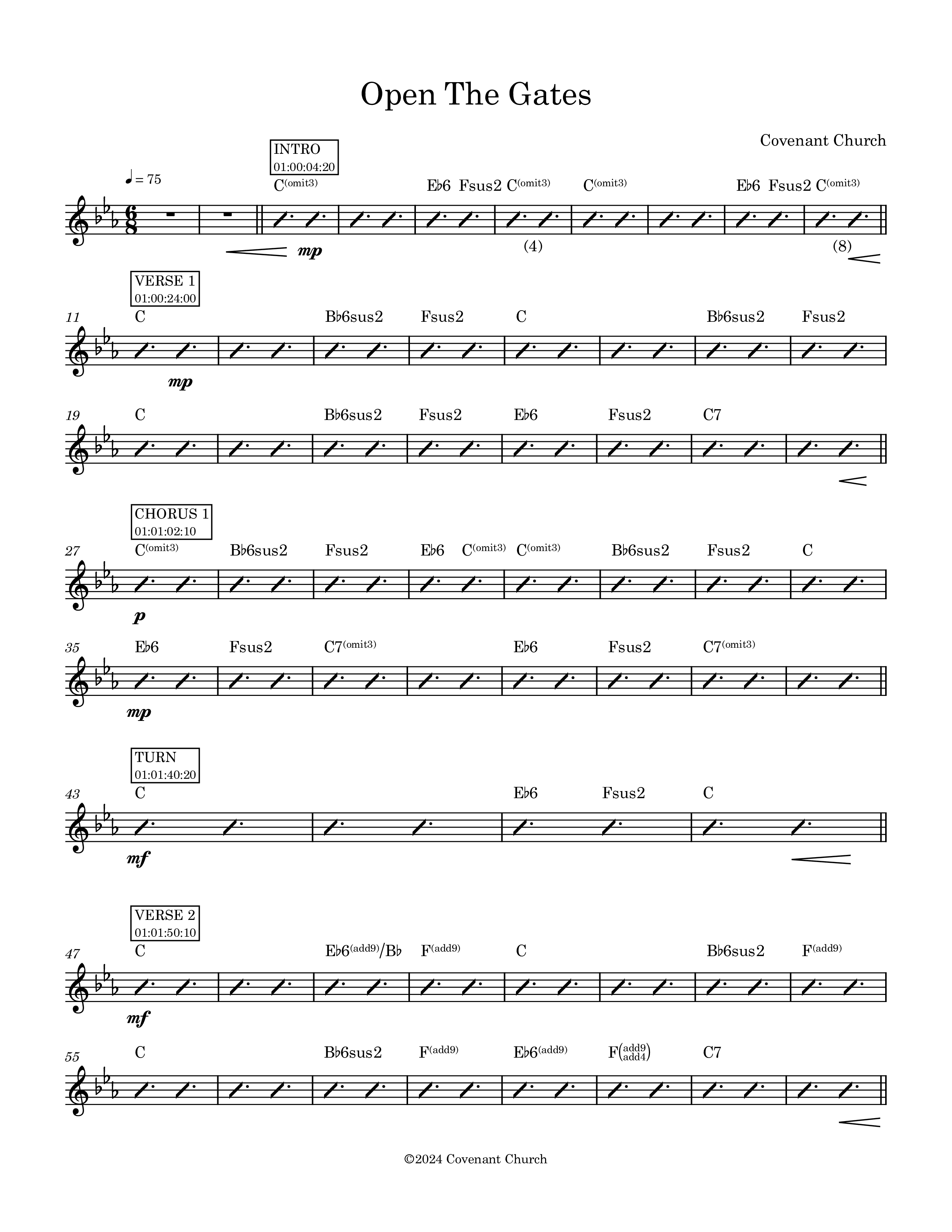 Open The Gates Rhythm Chart (Covenant Worship)