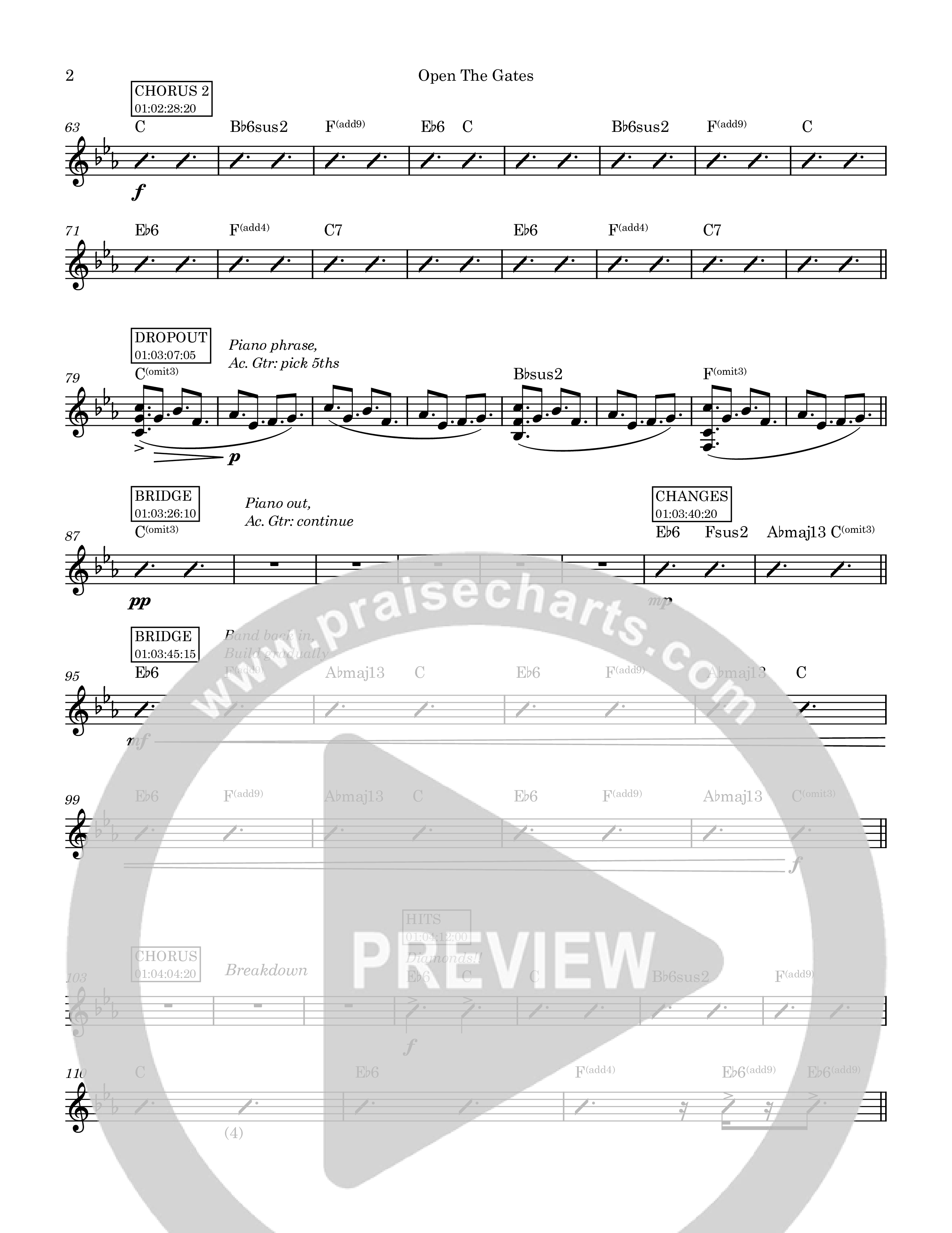 Open The Gates Rhythm Chart (Covenant Worship)