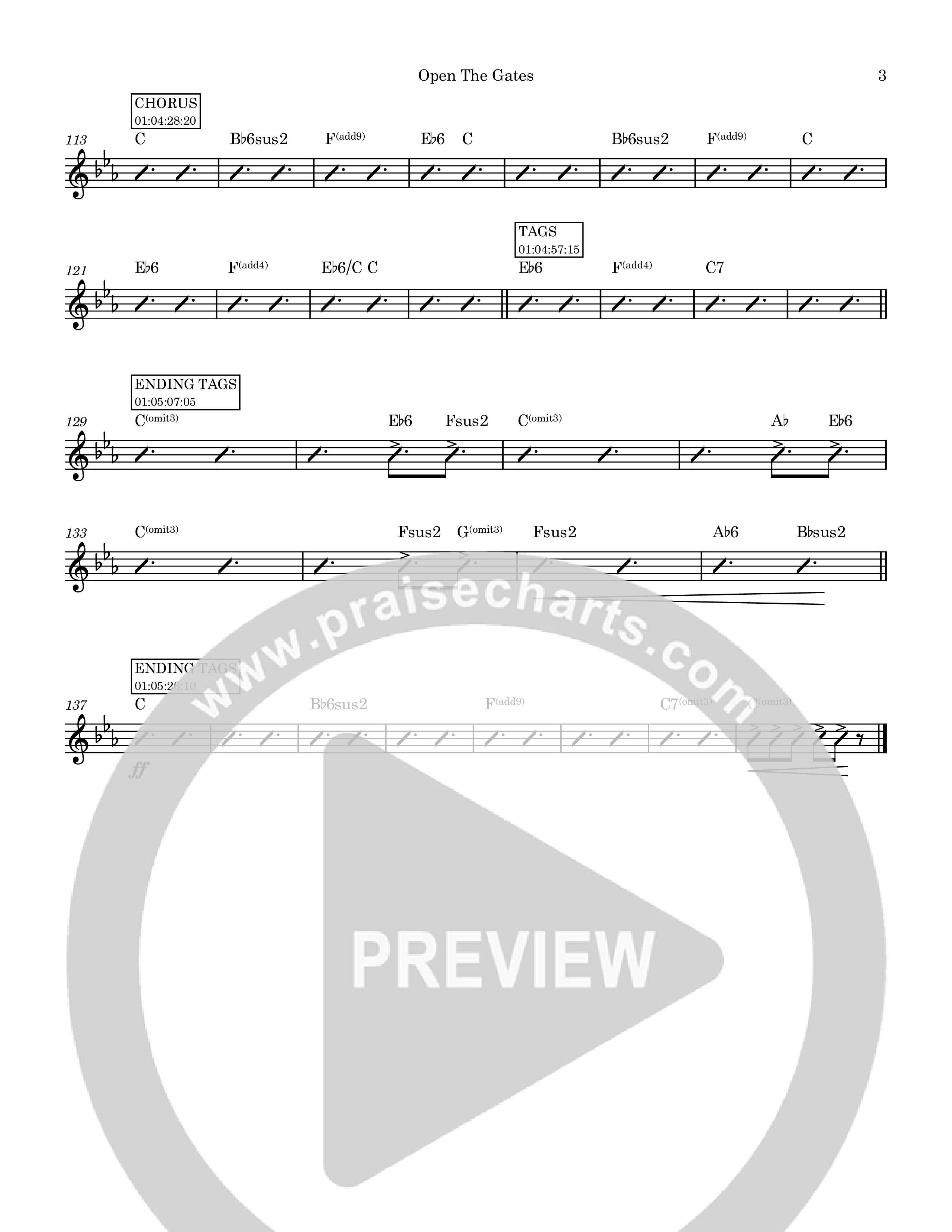 Open The Gates Rhythm Chart (Covenant Worship)