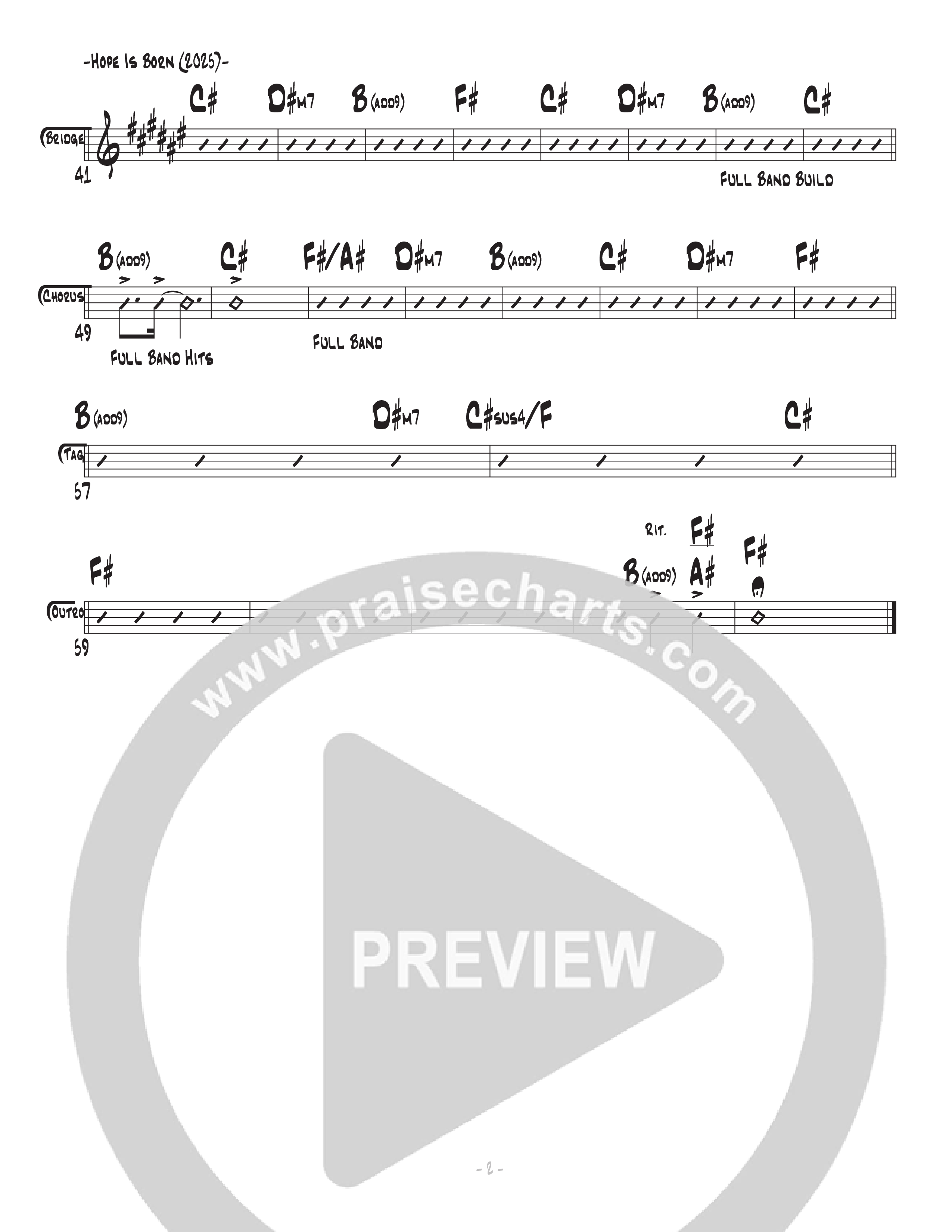 Hope Is Born (2025) Rhythm Chart (Central Live)