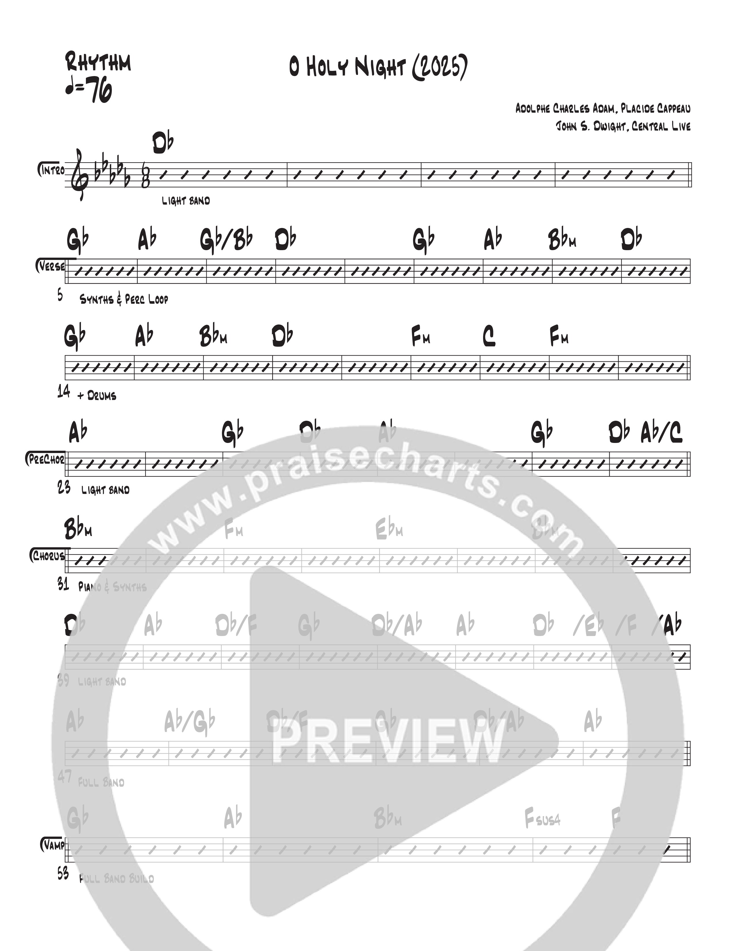 O Holy Night (2025) Rhythm Chart (Central Live)