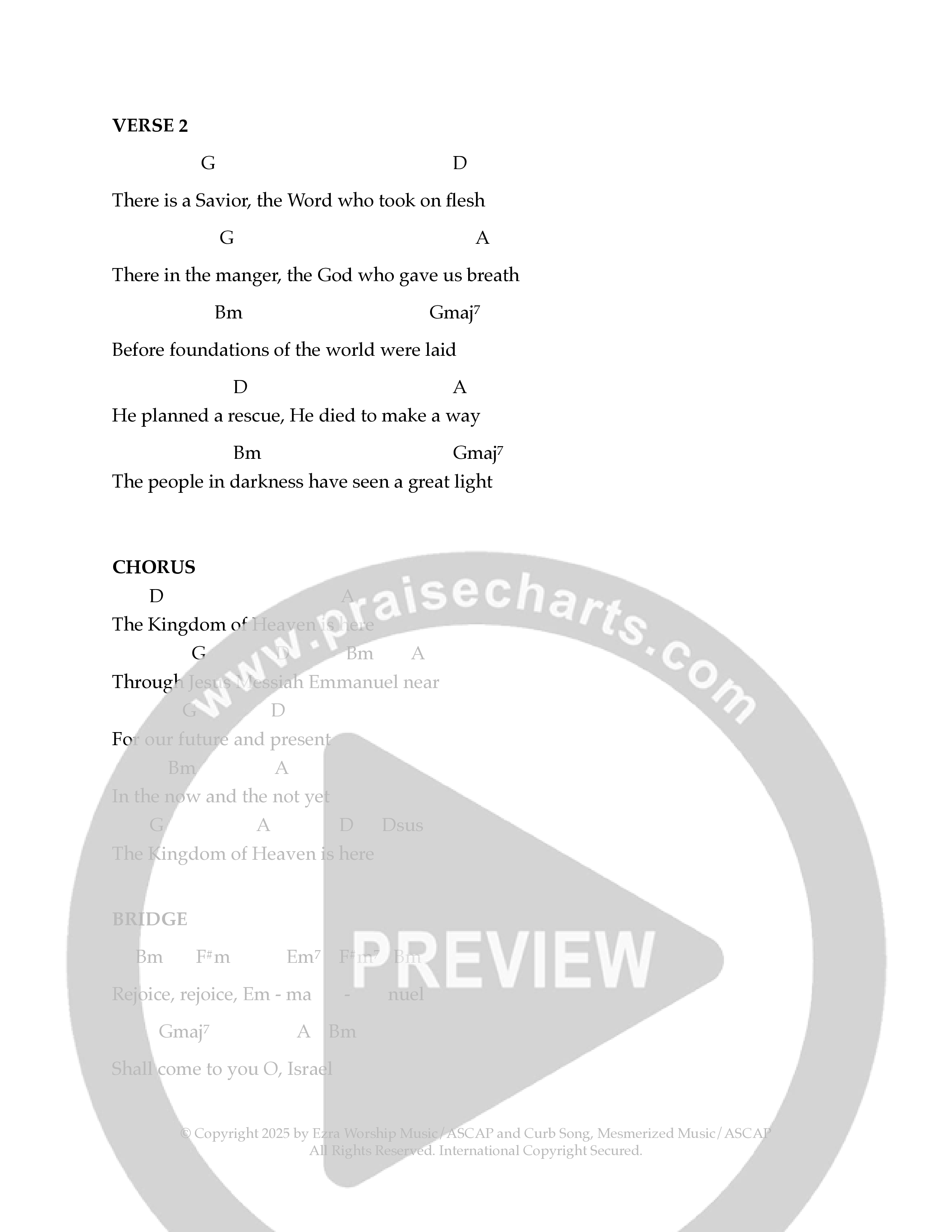 The Kingdom Of Heaven Is Here Chord Chart (Ezra Worship Initiative)