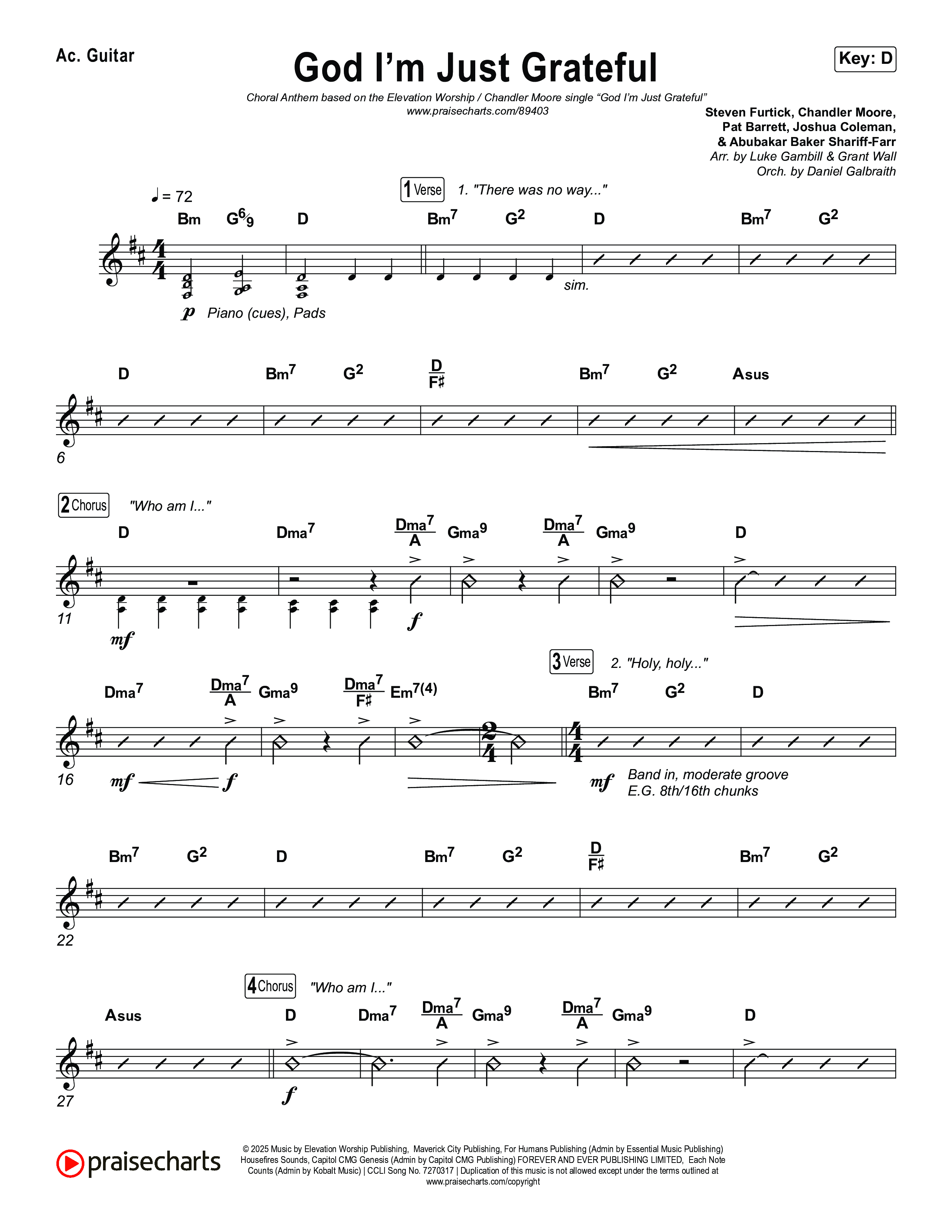 God I'm Just Grateful (Choral Anthem SATB) Acoustic Guitar (Elevation Worship / Chandler Moore / Arr. Luke Gambill)