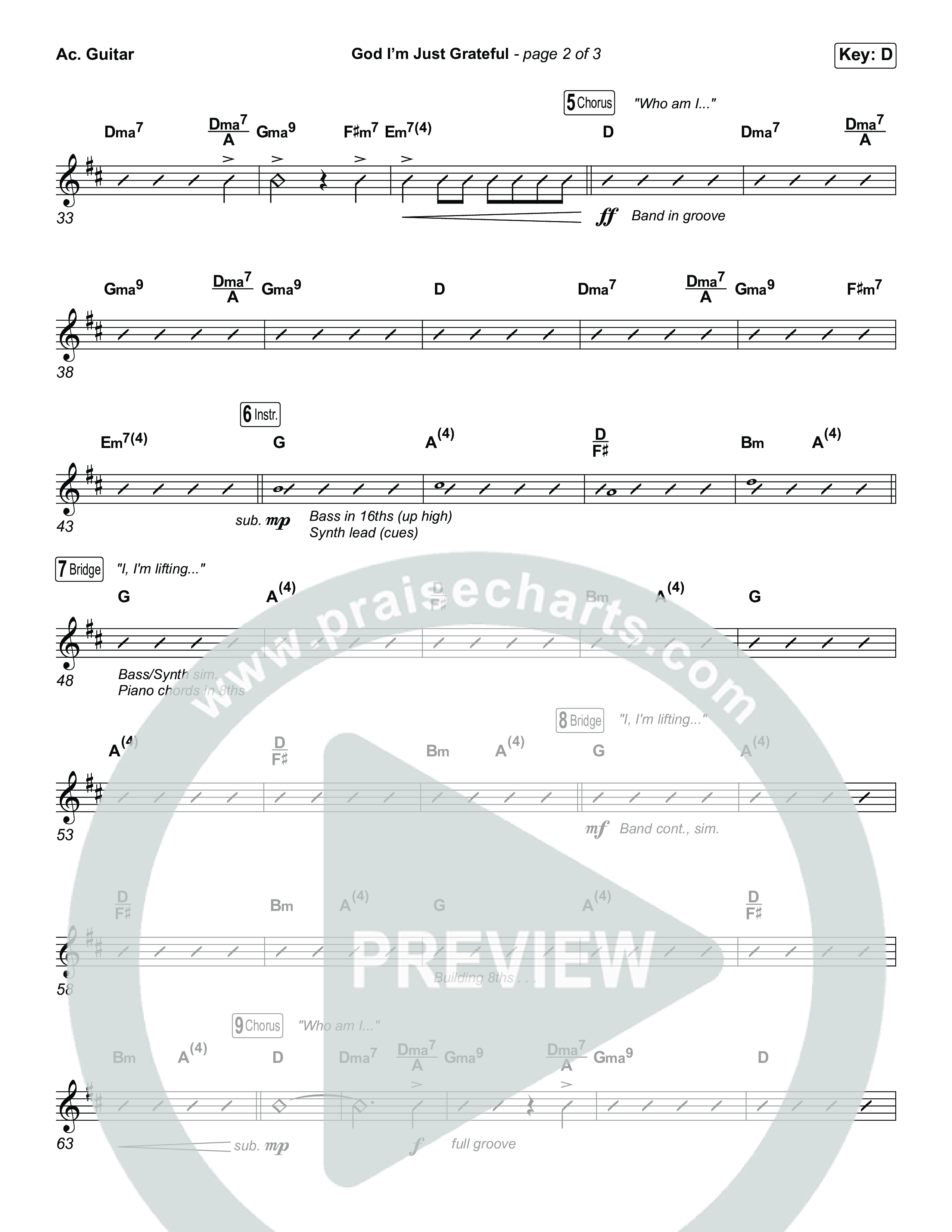 God I'm Just Grateful (Choral Anthem SATB) Acoustic Guitar (Elevation Worship / Chandler Moore / Arr. Luke Gambill)