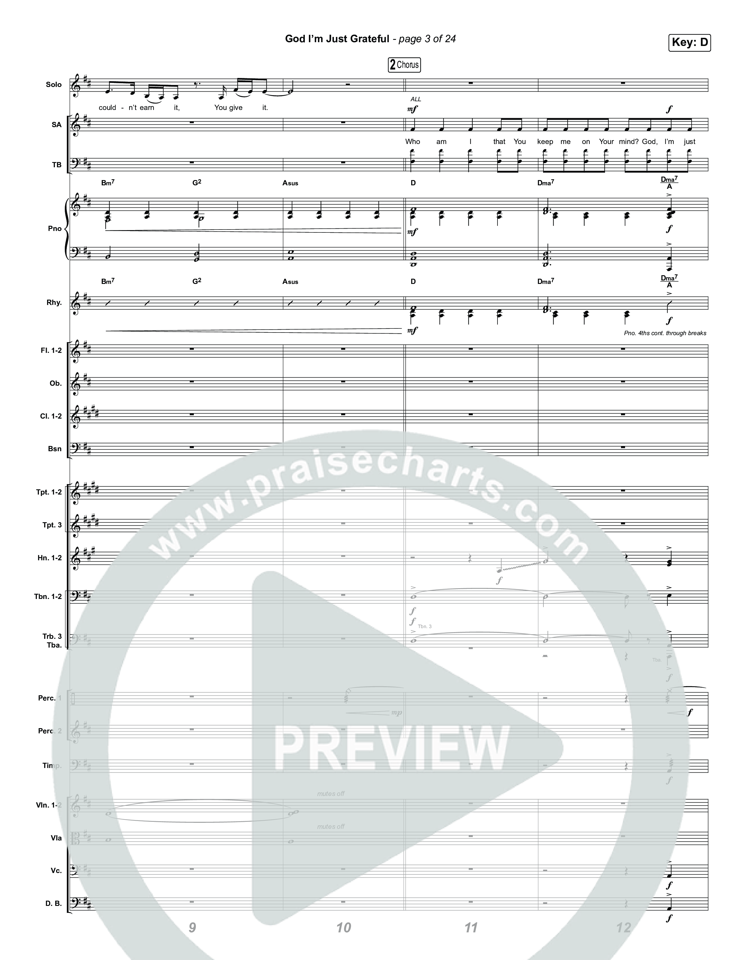 God I'm Just Grateful (Choral Anthem SATB) Orchestration (Elevation Worship / Chandler Moore / Arr. Luke Gambill)