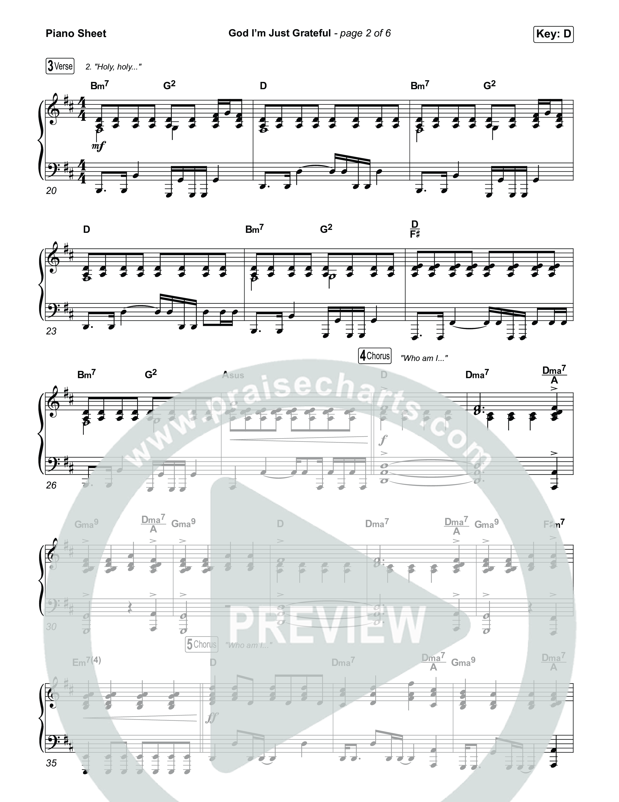 God I'm Just Grateful (Choral Anthem SATB) Piano Sheet (Elevation Worship / Chandler Moore / Arr. Luke Gambill)