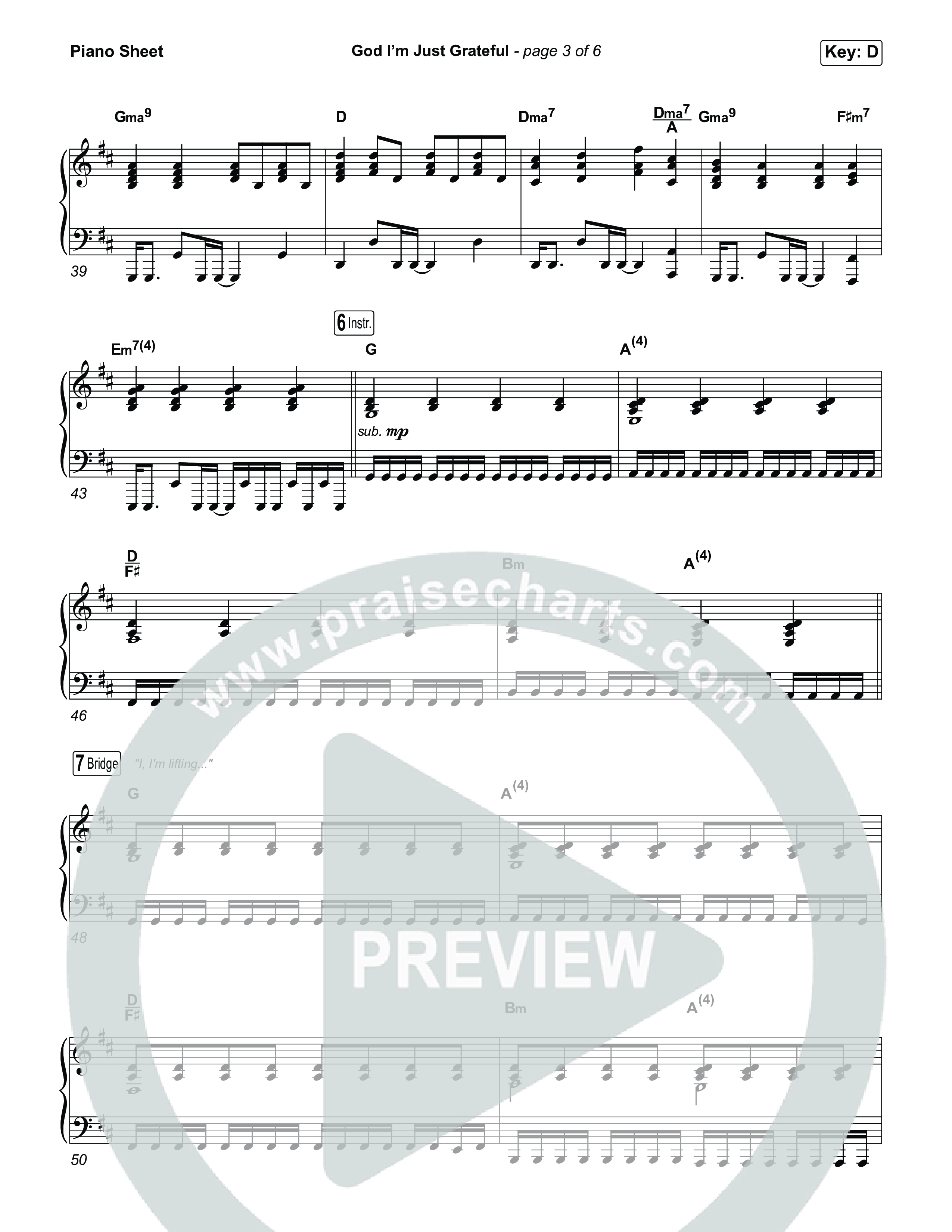 God I'm Just Grateful (Choral Anthem SATB) Piano Sheet (Elevation Worship / Chandler Moore / Arr. Luke Gambill)