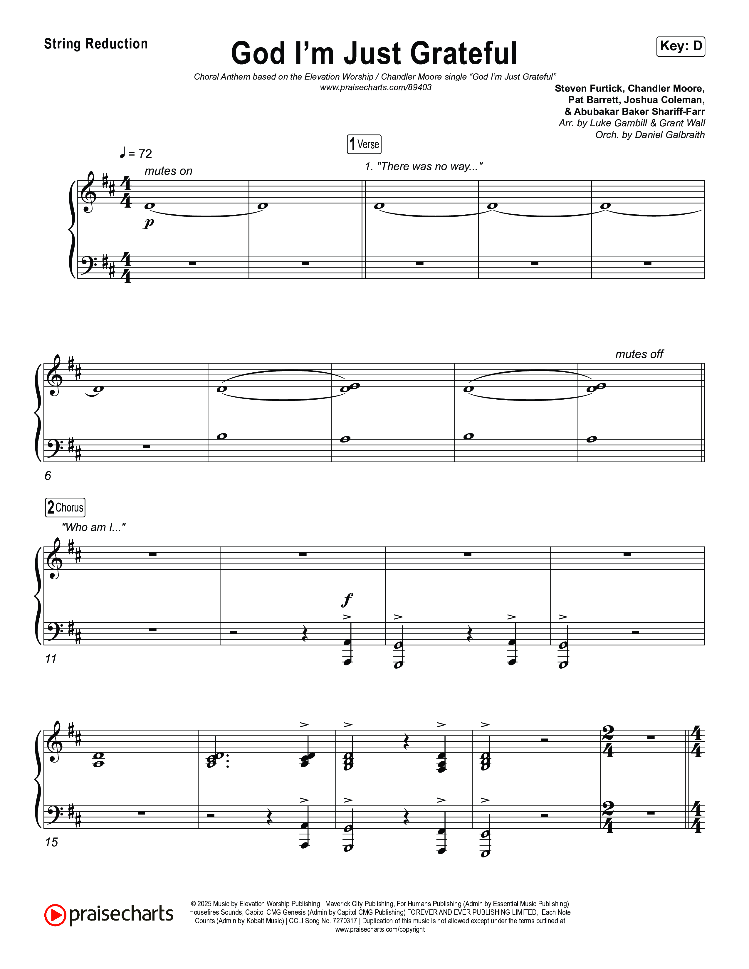 God I'm Just Grateful (Choral Anthem SATB) String Reduction (Elevation Worship / Chandler Moore / Arr. Luke Gambill)