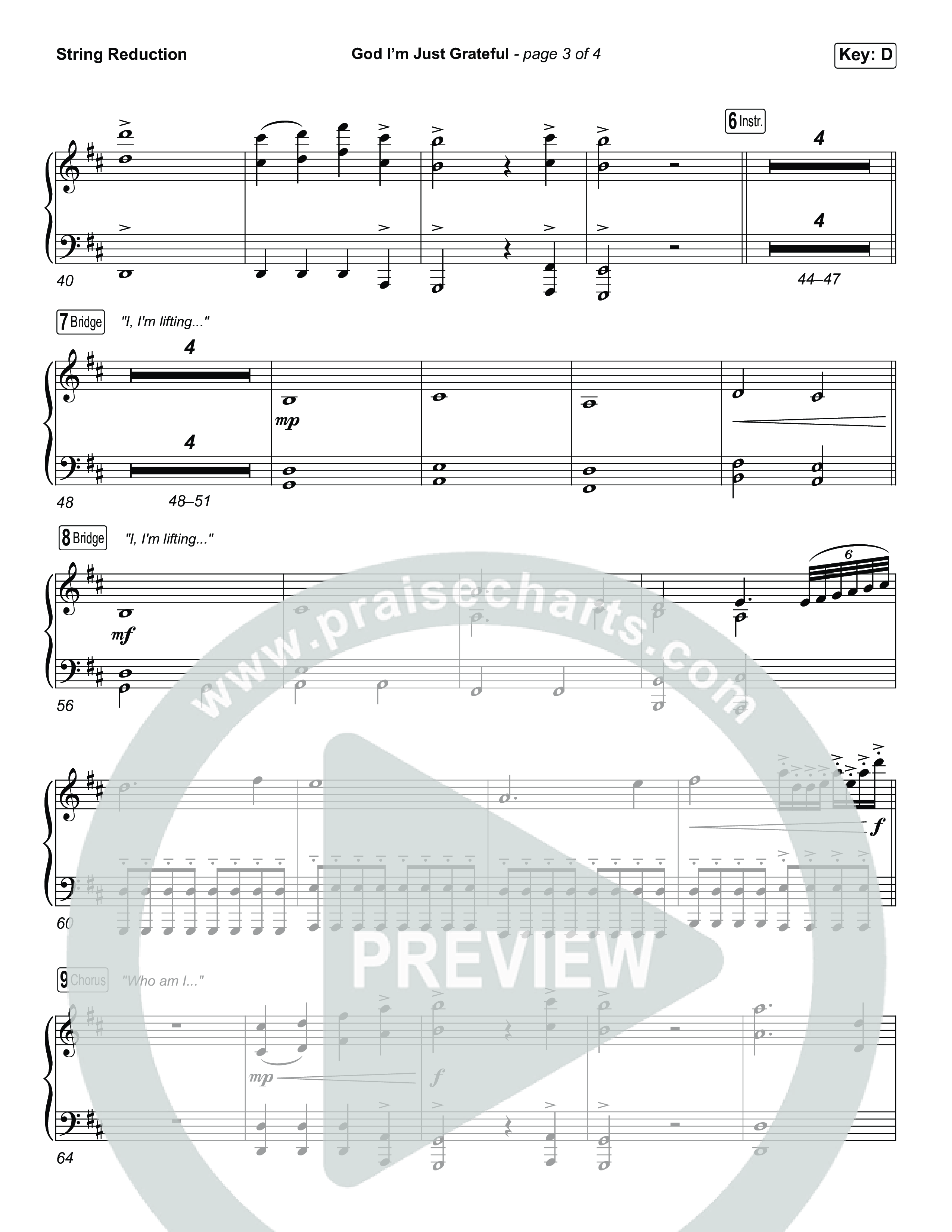 God I'm Just Grateful (Choral Anthem SATB) String Reduction (Elevation Worship / Chandler Moore / Arr. Luke Gambill)