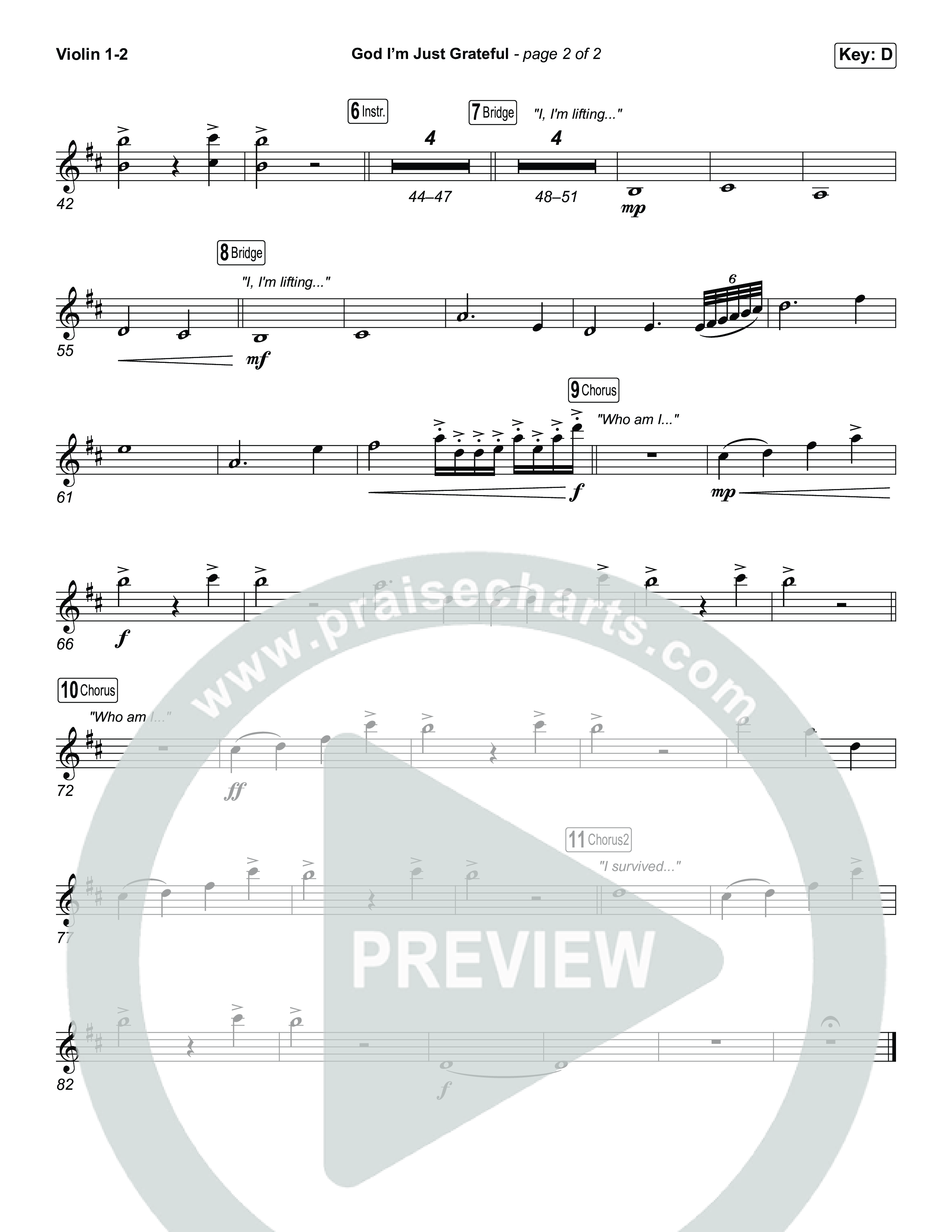 God I'm Just Grateful (Choral Anthem SATB) String Pack (Elevation Worship / Chandler Moore / Arr. Luke Gambill)