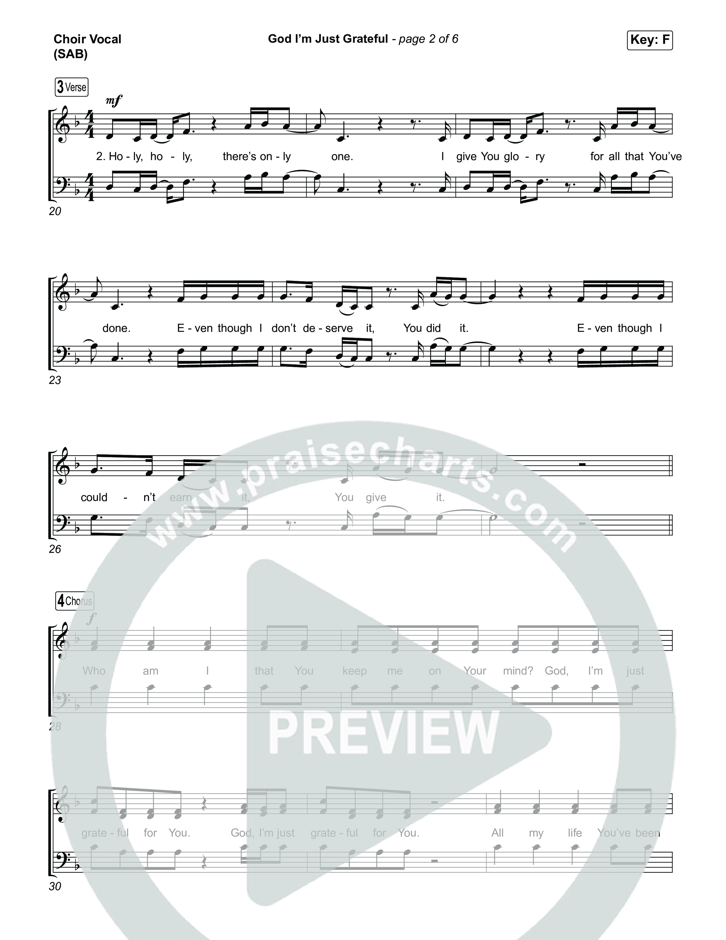 God I'm Just Grateful (Worship Choir/SAB) Choir Sheet (SAB) (Elevation Worship / Chandler Moore / Arr. Luke Gambill)