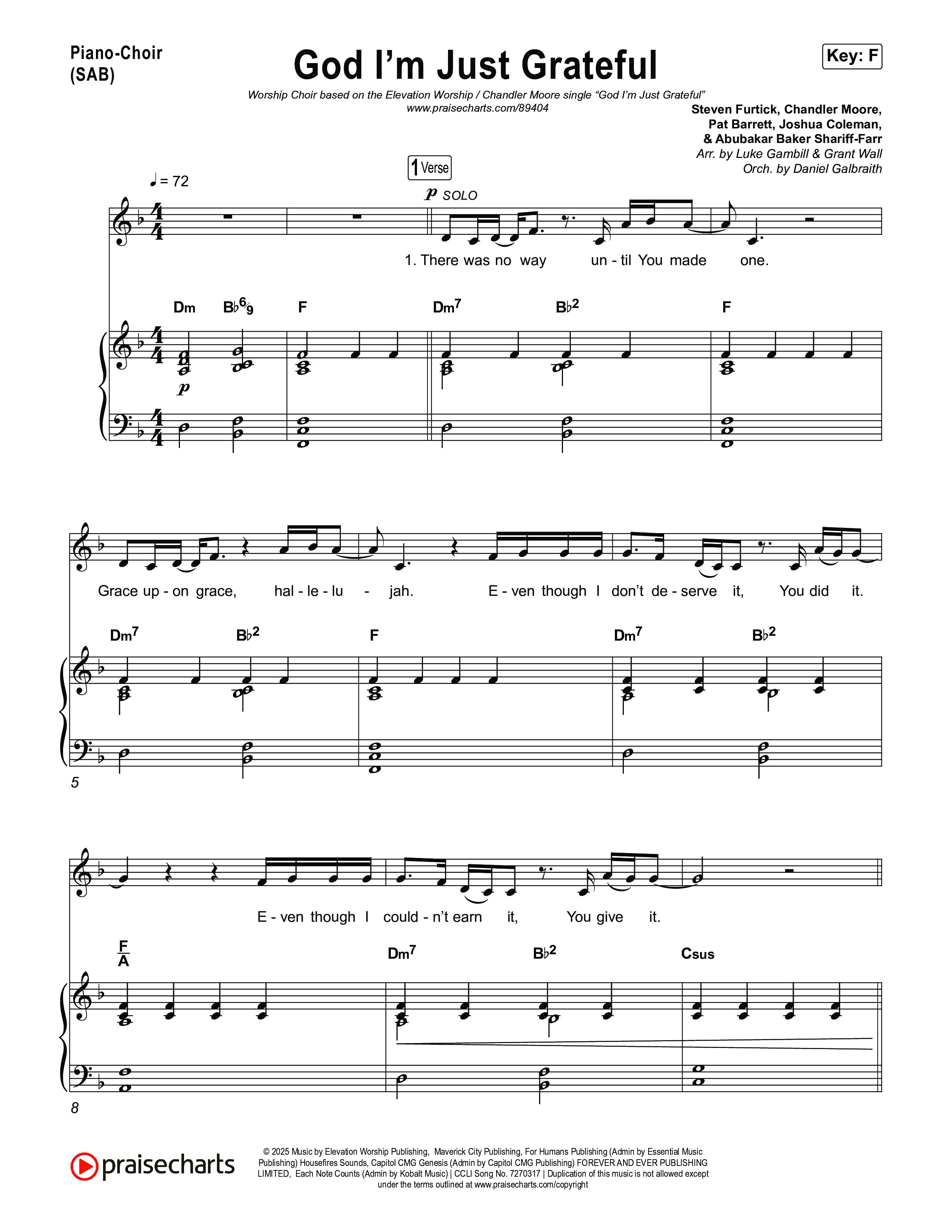 God I'm Just Grateful (Worship Choir/SAB) Piano/Choir (SAB) (Elevation Worship / Chandler Moore / Arr. Luke Gambill)