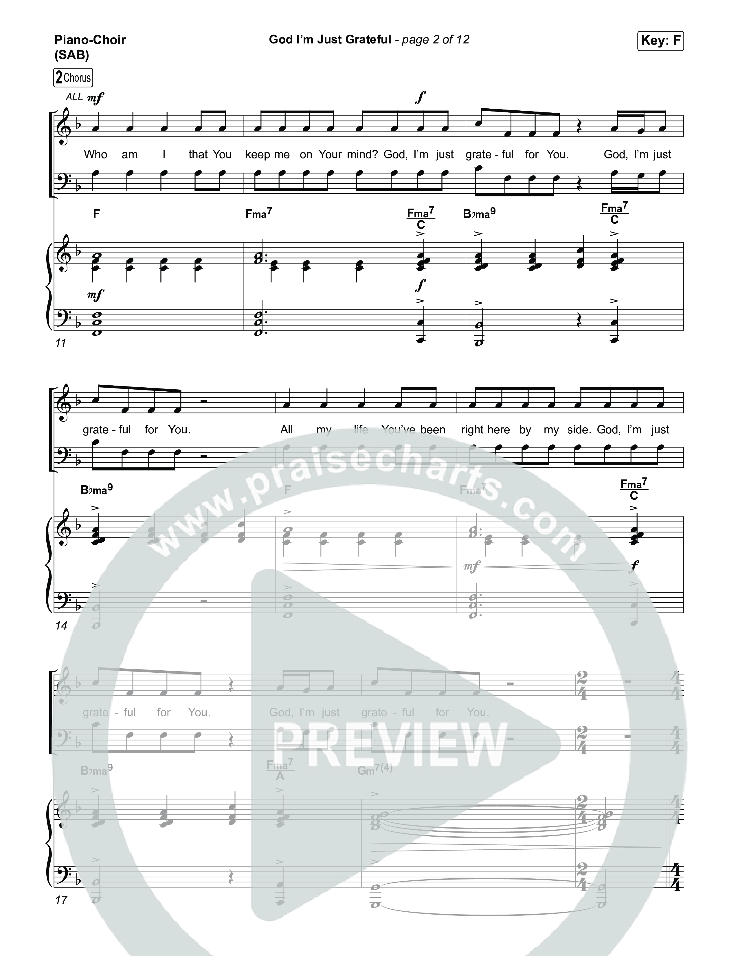 God I'm Just Grateful (Worship Choir/SAB) Piano/Choir (SAB) (Elevation Worship / Chandler Moore / Arr. Luke Gambill)