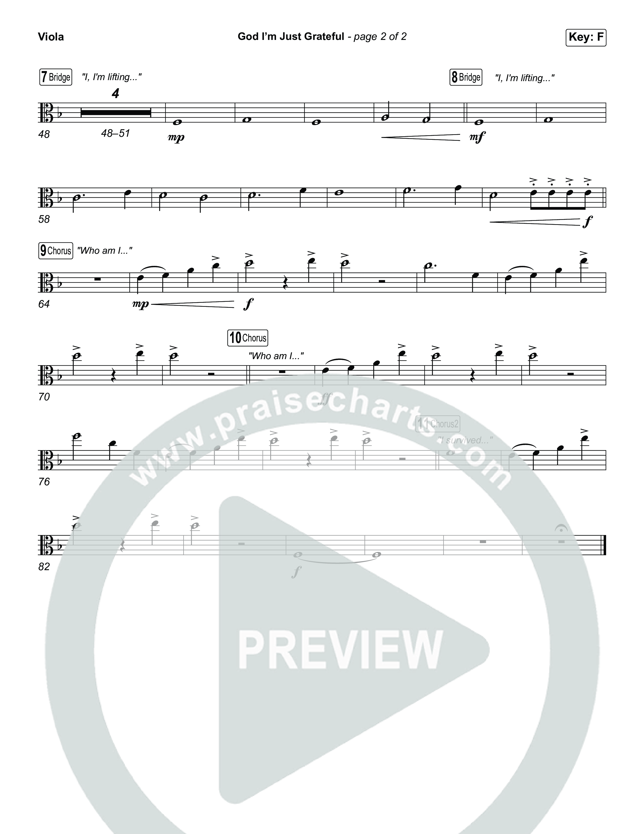 God I'm Just Grateful (Worship Choir/SAB) Viola (Elevation Worship / Chandler Moore / Arr. Luke Gambill)