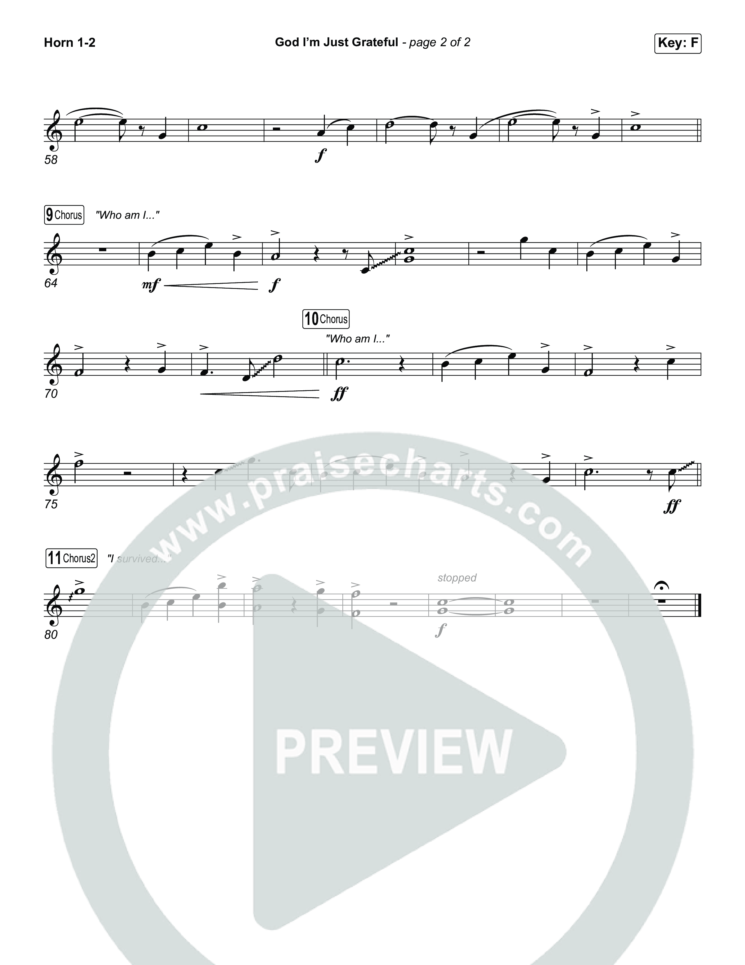 God I'm Just Grateful (Unison/2-Part) Brass Pack (Elevation Worship / Chandler Moore / Arr. Luke Gambill)