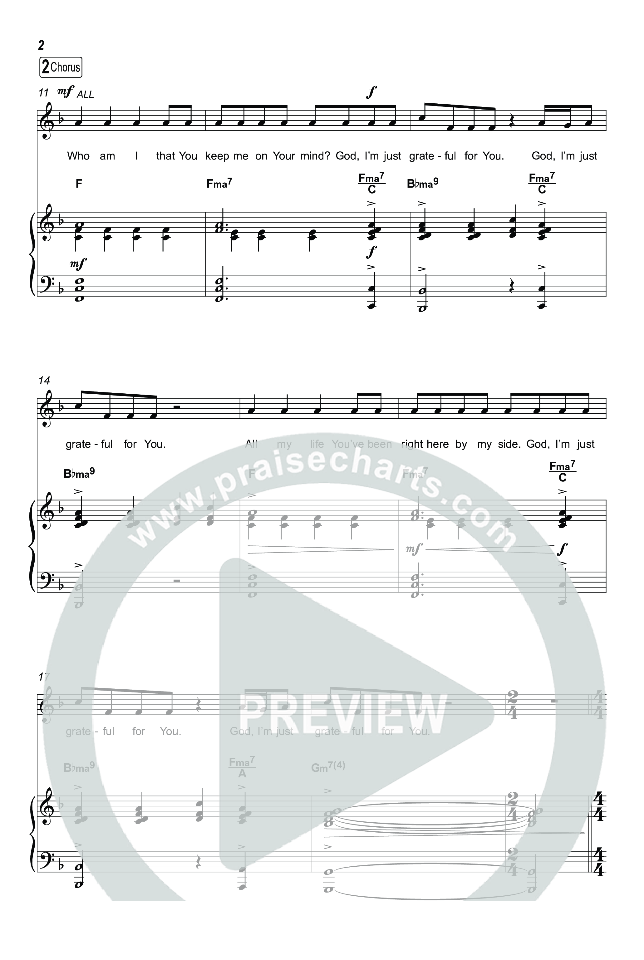 God I'm Just Grateful (Unison/2-Part) Octavo (Uni/2-Part & Pno) (Elevation Worship / Chandler Moore / Arr. Luke Gambill)