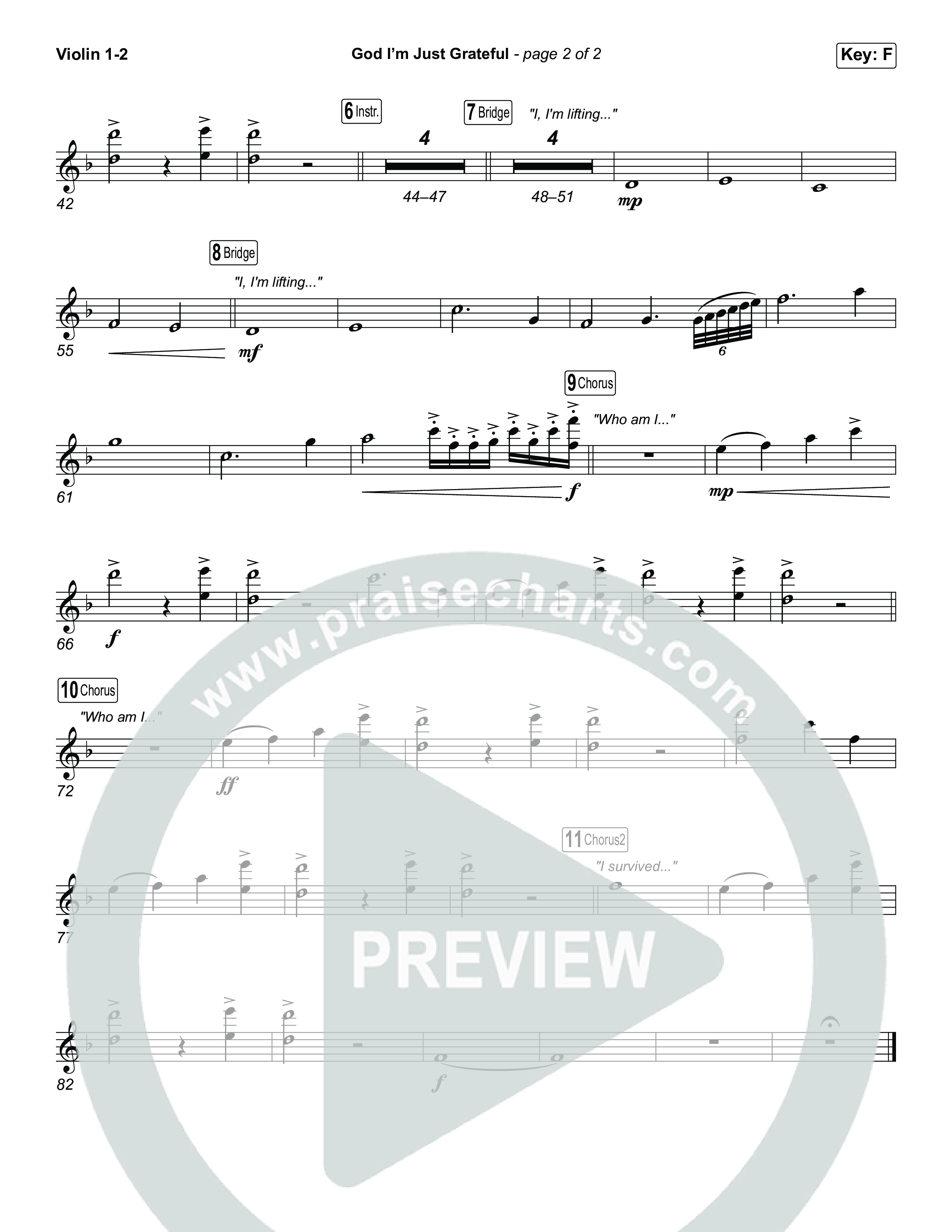 God I'm Just Grateful (Unison/2-Part) String Pack (Elevation Worship / Chandler Moore / Arr. Luke Gambill)