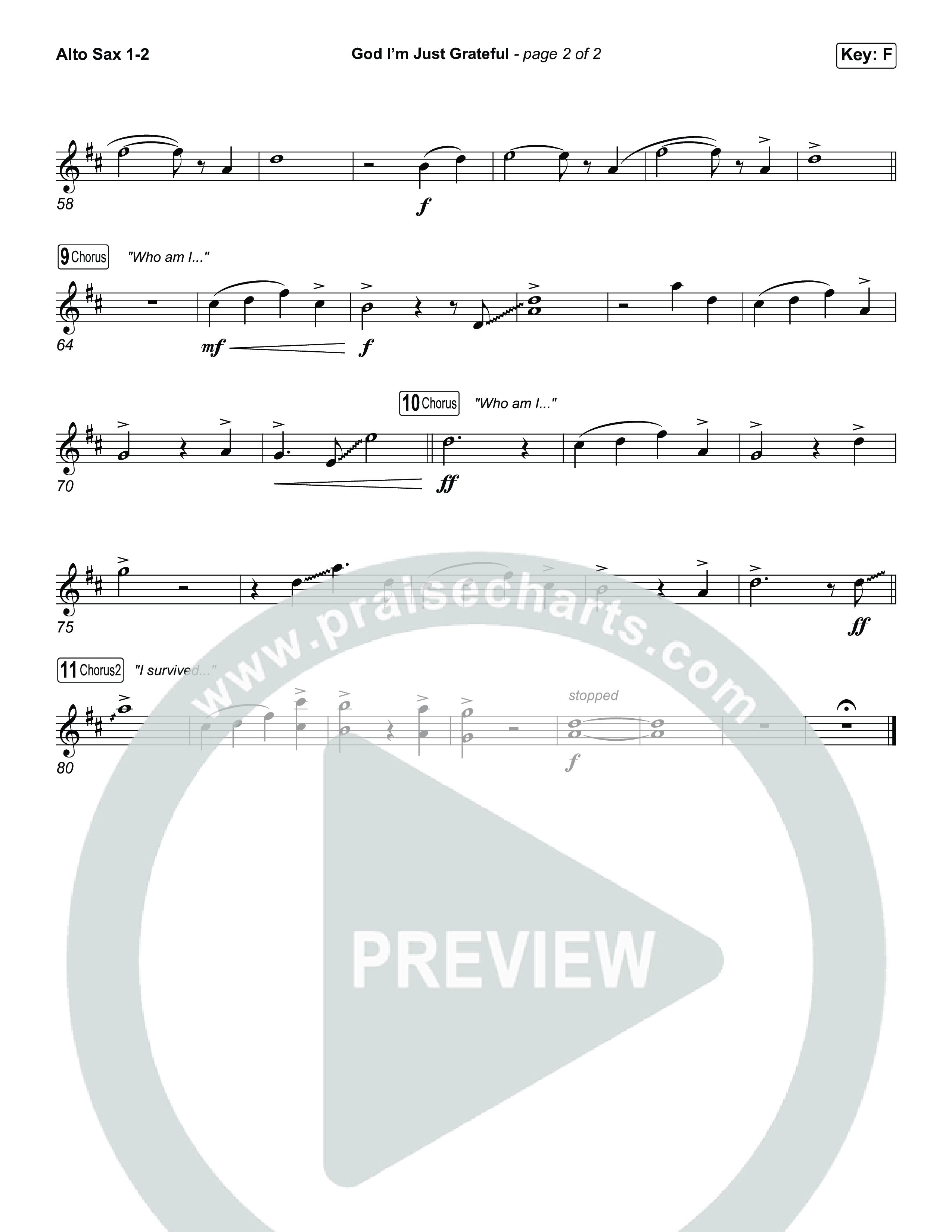 God I'm Just Grateful (Sing It Now) Sax Pack (Elevation Worship / Chandler Moore / Arr. Luke Gambill)