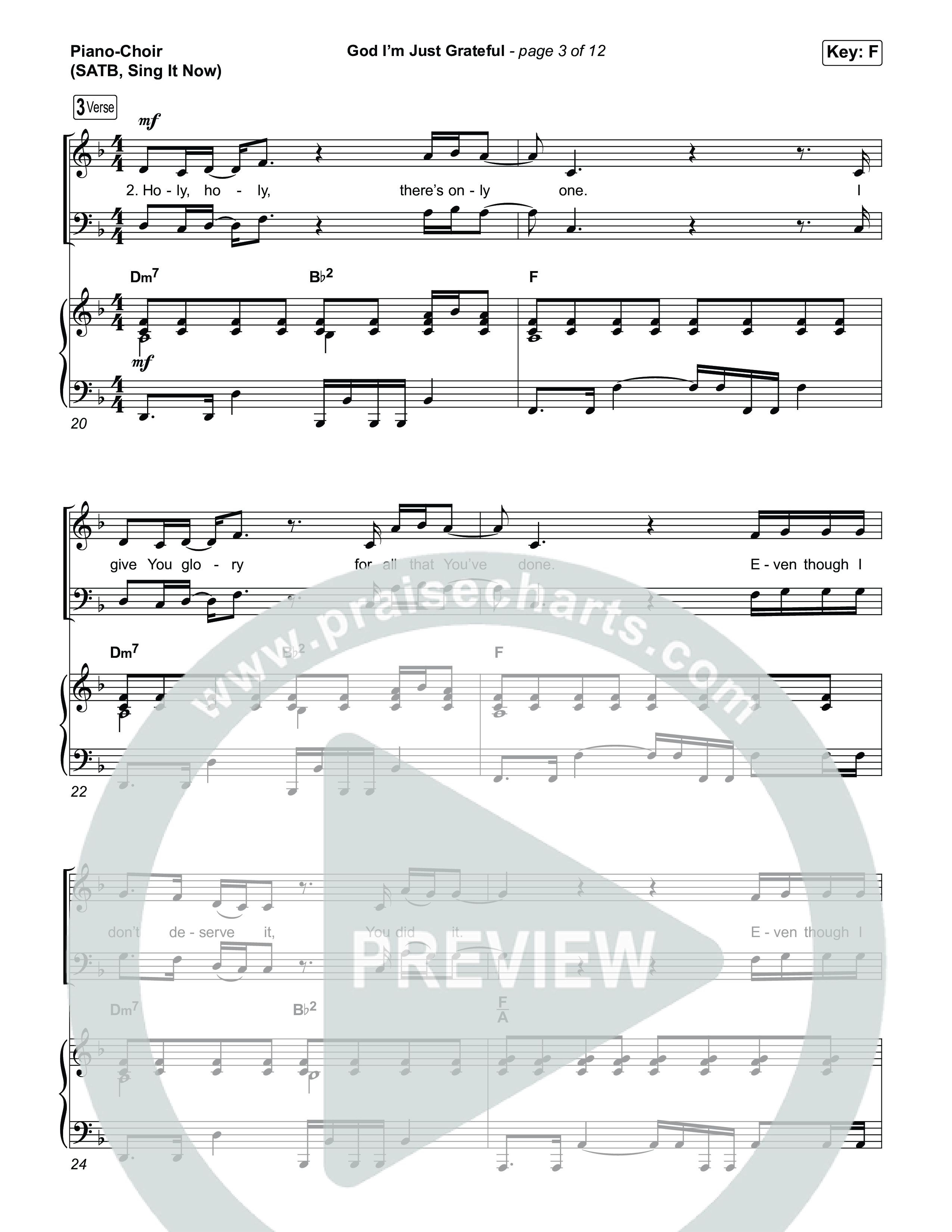 God I'm Just Grateful (Sing It Now) Piano/Choir (SATB) (Elevation Worship / Chandler Moore / Arr. Luke Gambill)