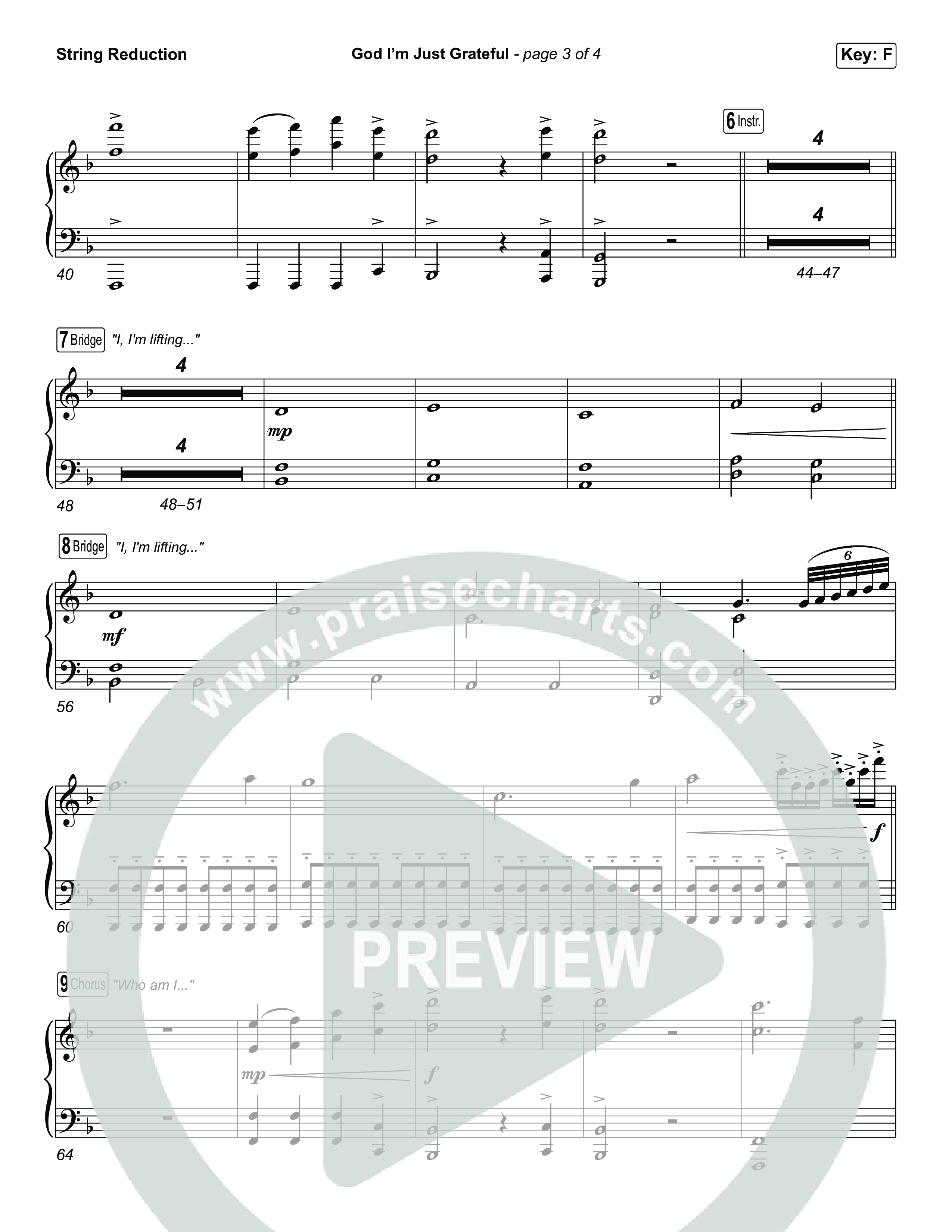 God I'm Just Grateful (Sing It Now) String Reduction (Elevation Worship / Chandler Moore / Arr. Luke Gambill)