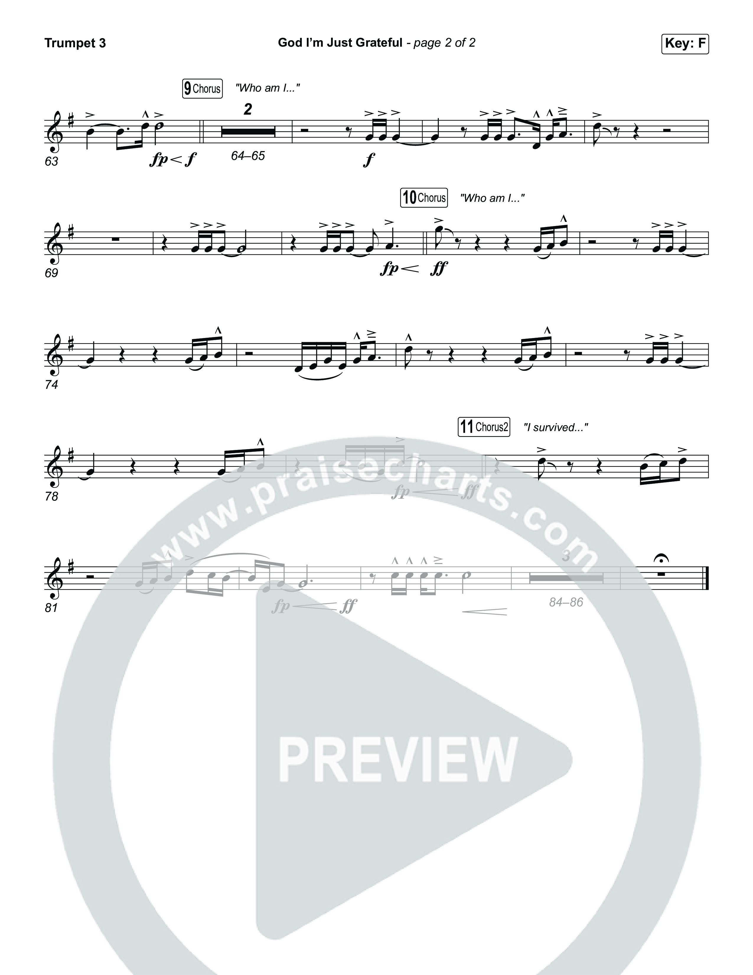 God I'm Just Grateful (Sing It Now) Trumpet 3 (Elevation Worship / Chandler Moore / Arr. Luke Gambill)