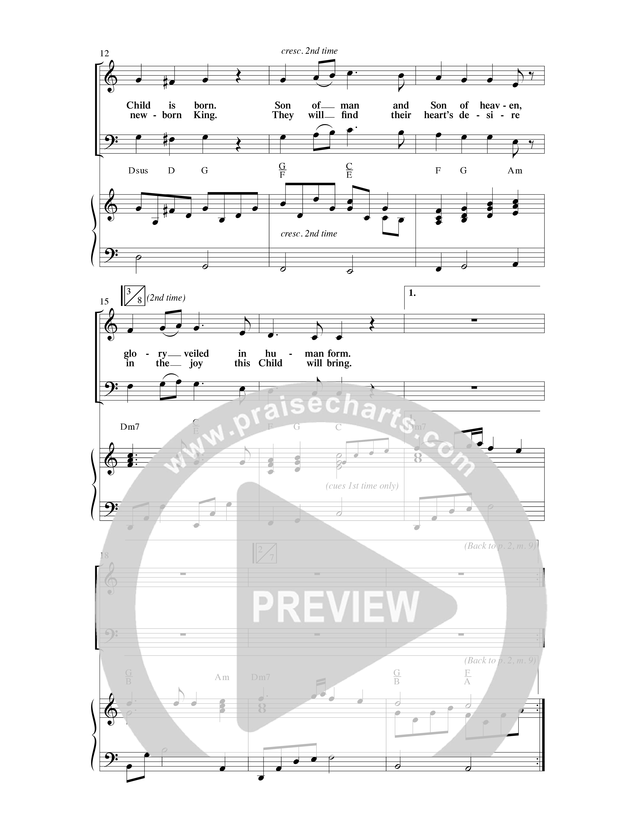 Unto Us A Son (Choral Anthem SATB) Anthem (SATB/Piano) (Word Music Choral / Arr. Dave Williamson)