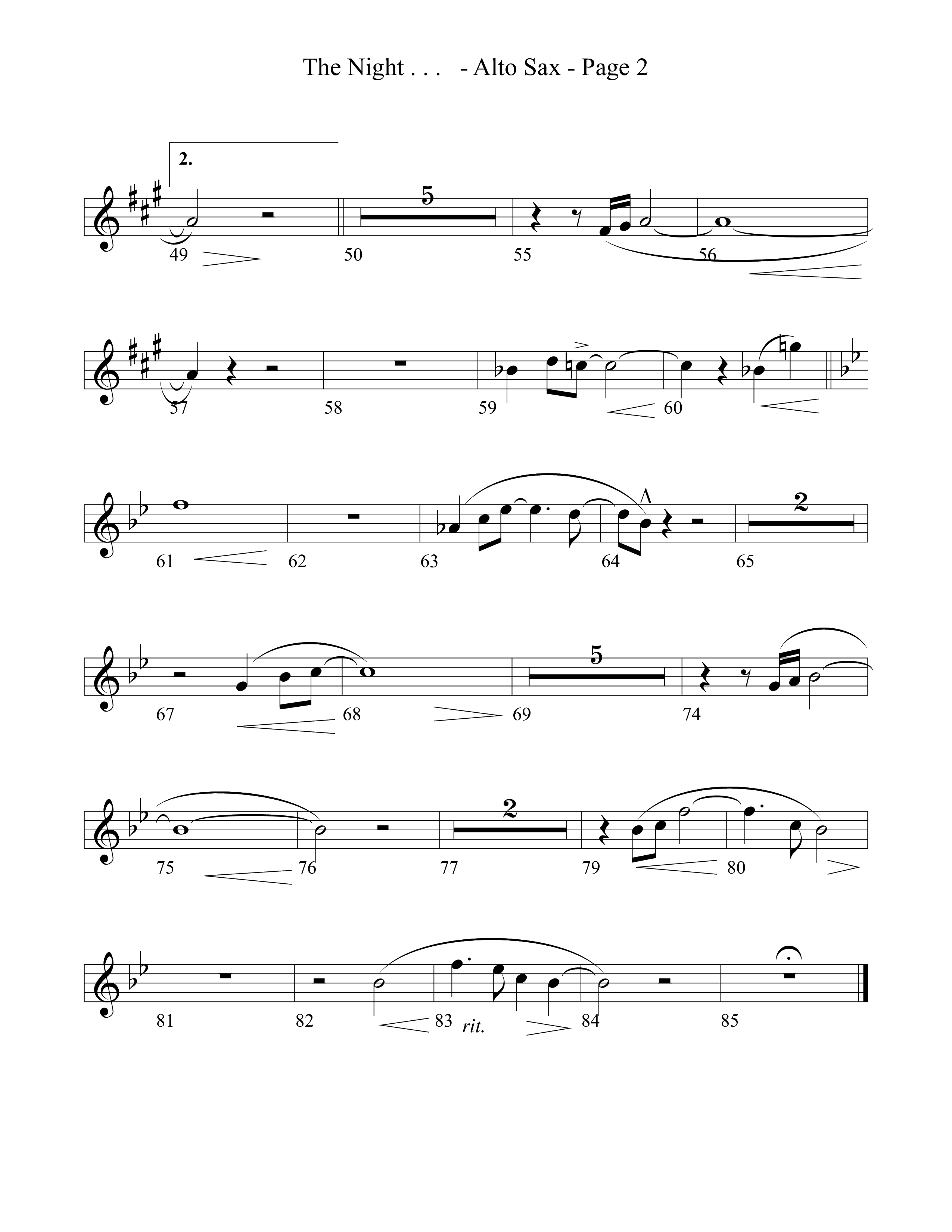 The Night That Christ Was Born Alto Sax (Word Music Choral / Arr. Richard Kingsmore)