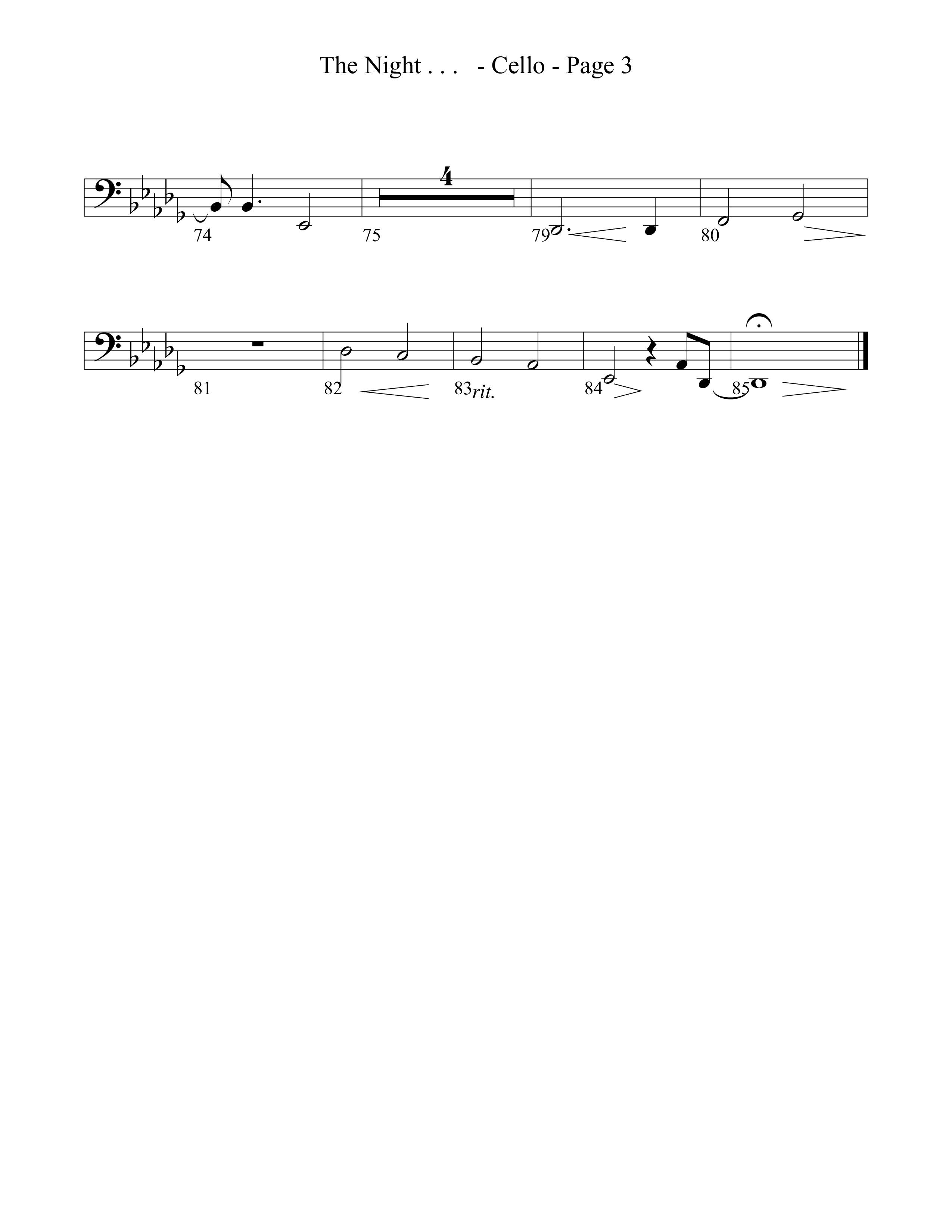 The Night That Christ Was Born Cello (Word Music Choral / Arr. Richard Kingsmore)