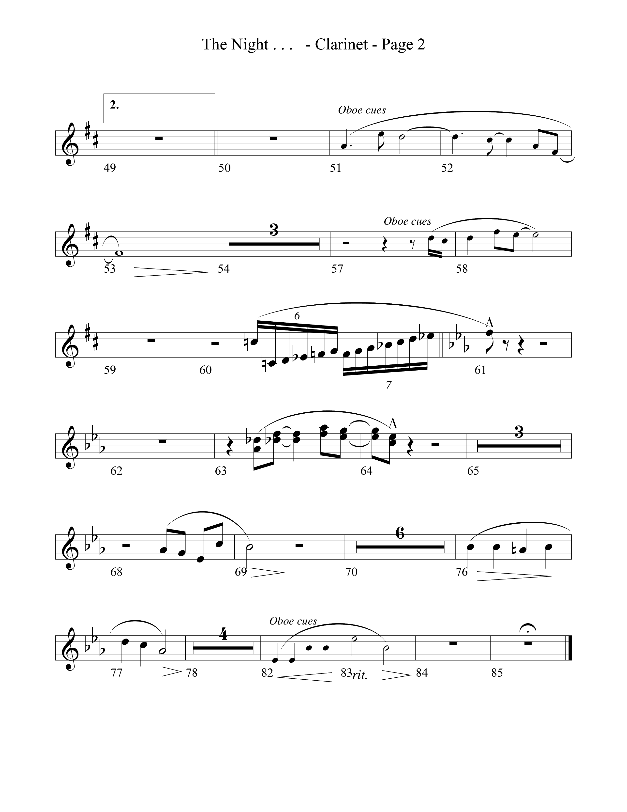 The Night That Christ Was Born Clarinet (Word Music Choral / Arr. Richard Kingsmore)