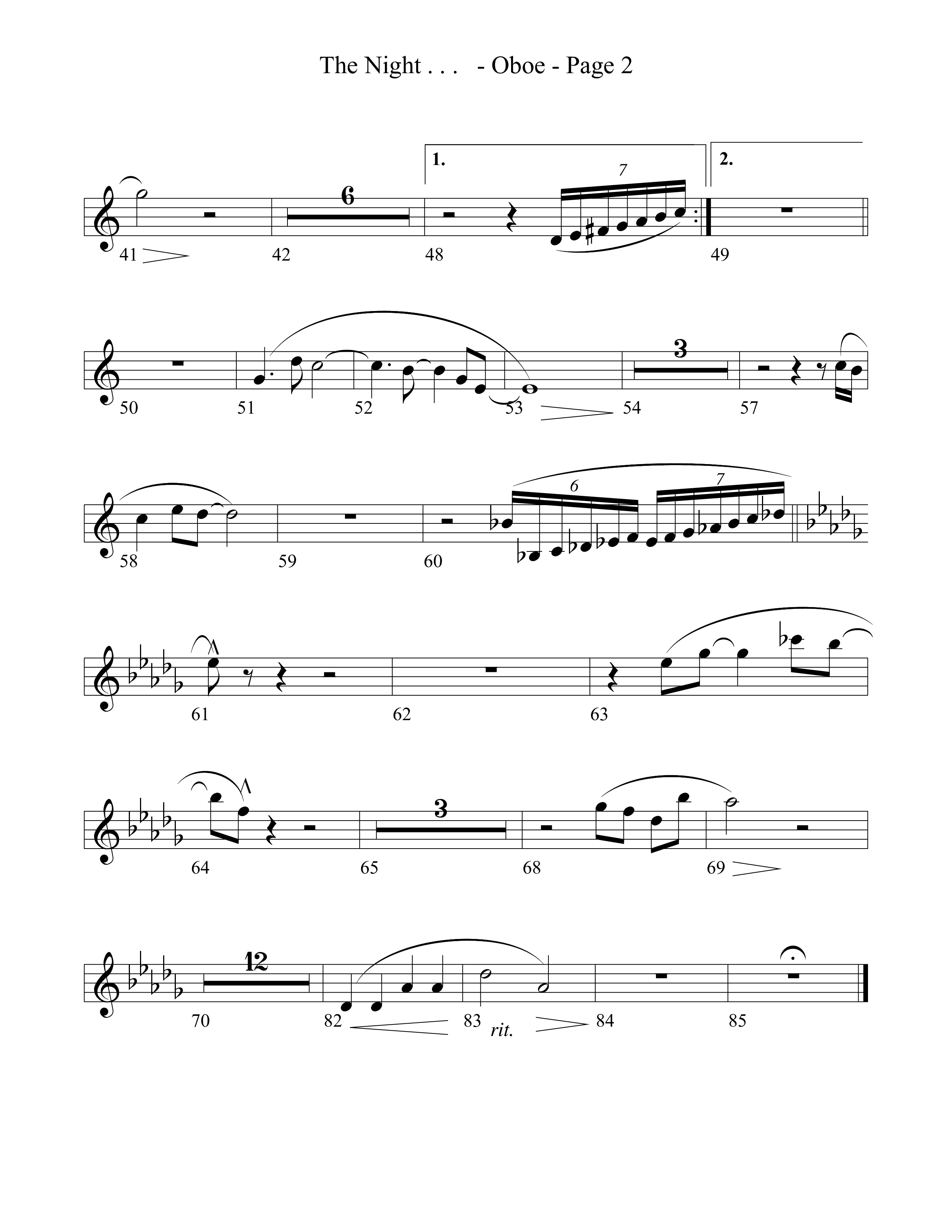 The Night That Christ Was Born Oboe (Word Music Choral / Arr. Richard Kingsmore)