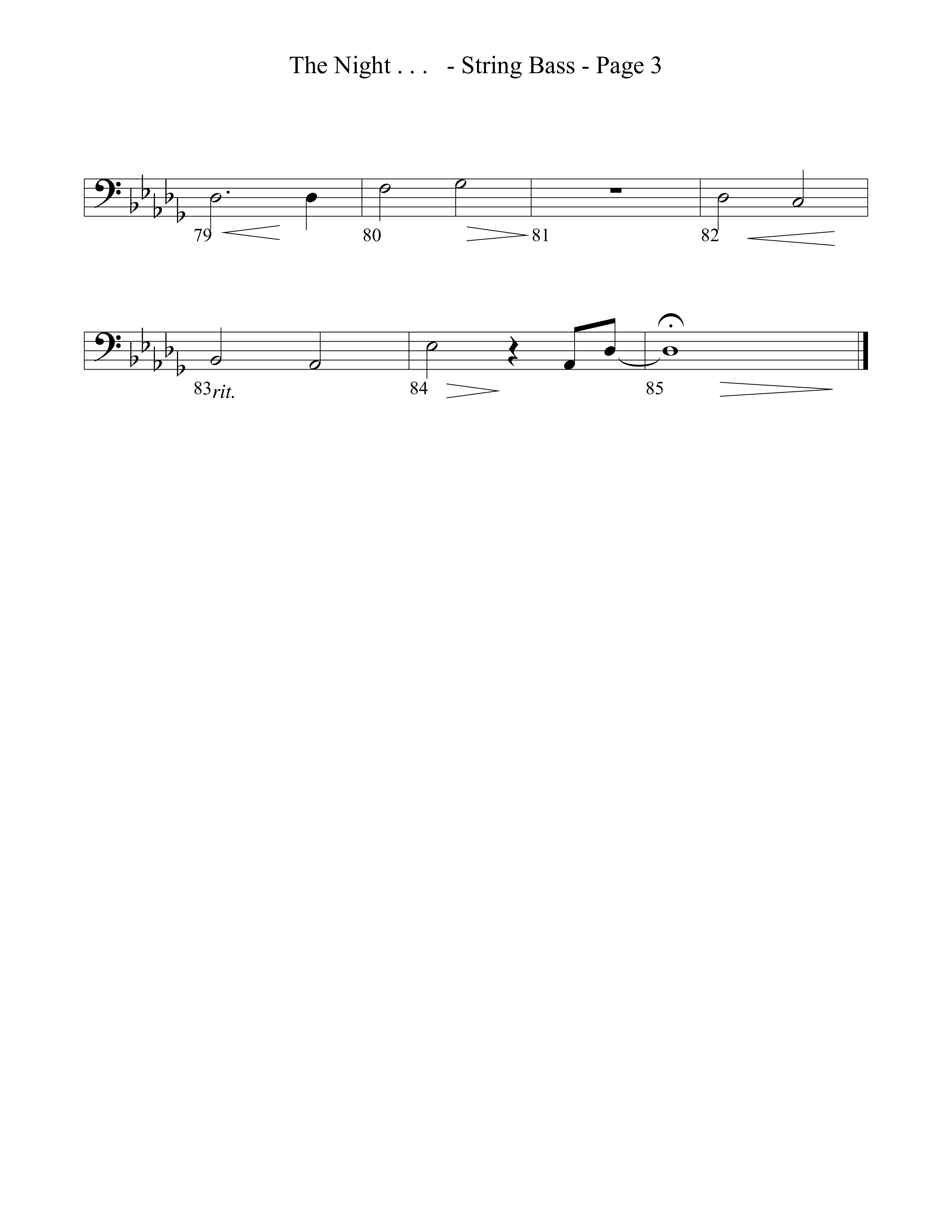 The Night That Christ Was Born String Bass (Word Music Choral / Arr. Richard Kingsmore)