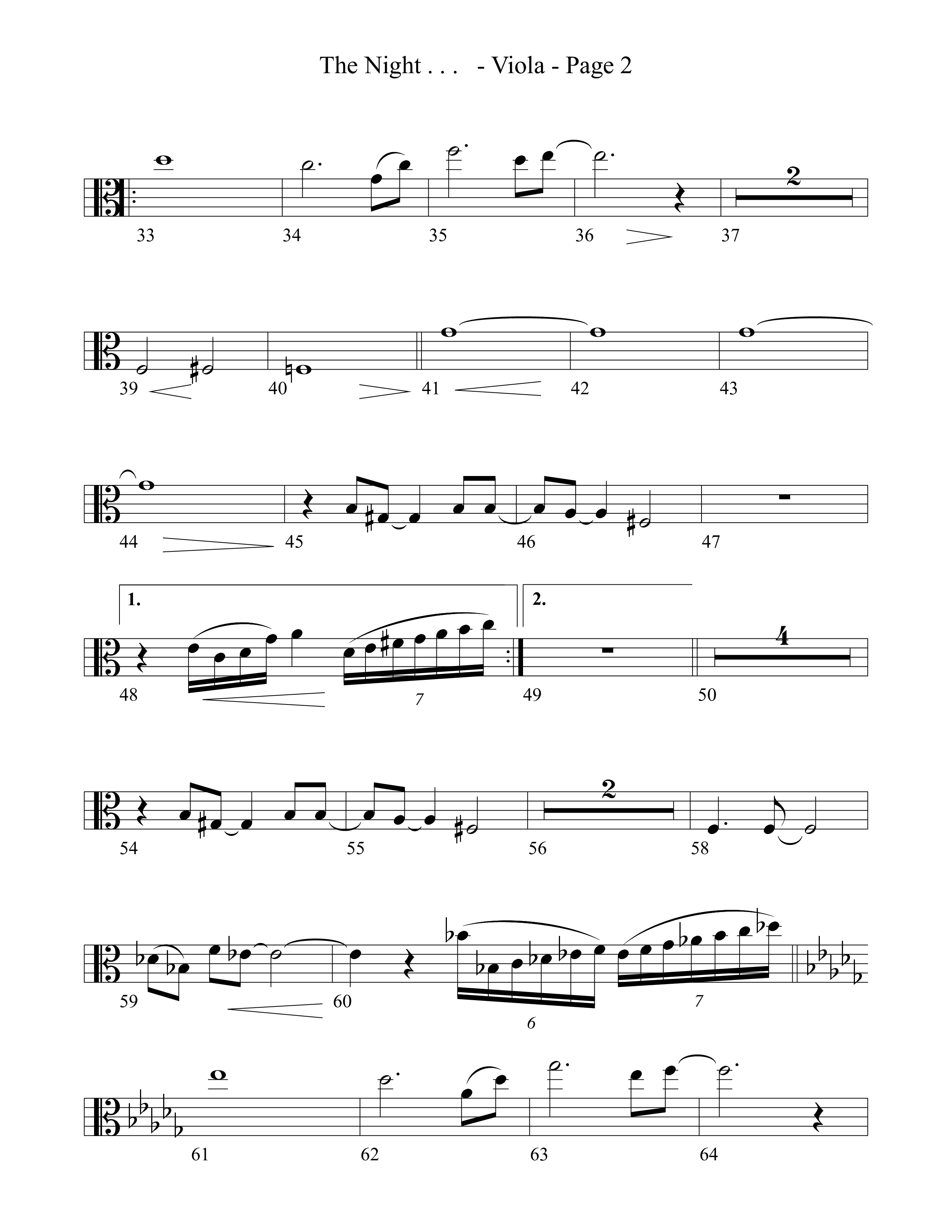 The Night That Christ Was Born Viola (Word Music Choral / Arr. Richard Kingsmore)