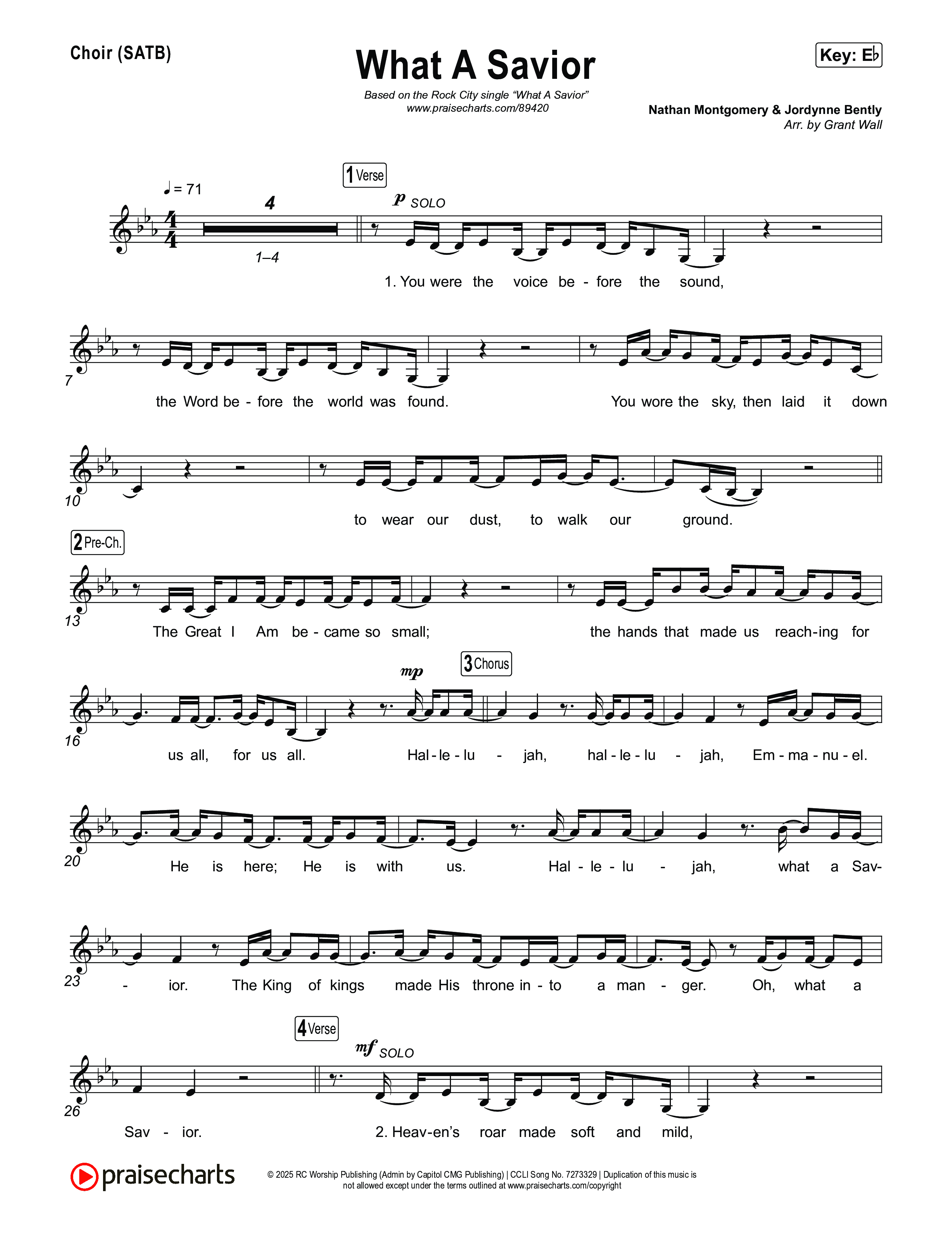 What A Savior Choir Sheet (SATB) (Rock City Worship)